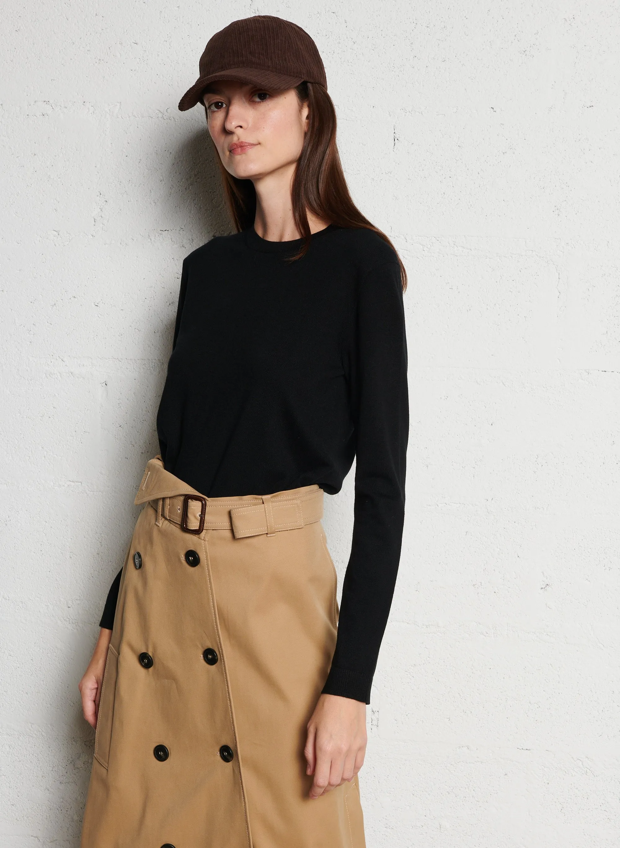  MAX MARA WEEK END   SICILIA - Maglione diritto con scollo tondo in misto seta | Nero