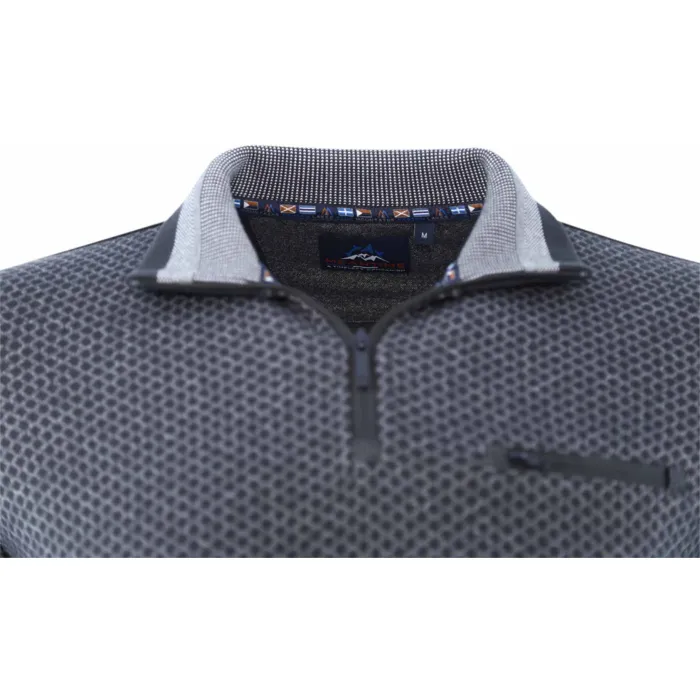 Meantime maglione da uomo a nido d'ape con cerniera sul petto Dark Green