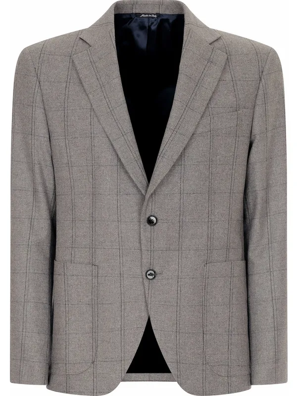 Men's Wool Jacket Single-Breasted Two-Button