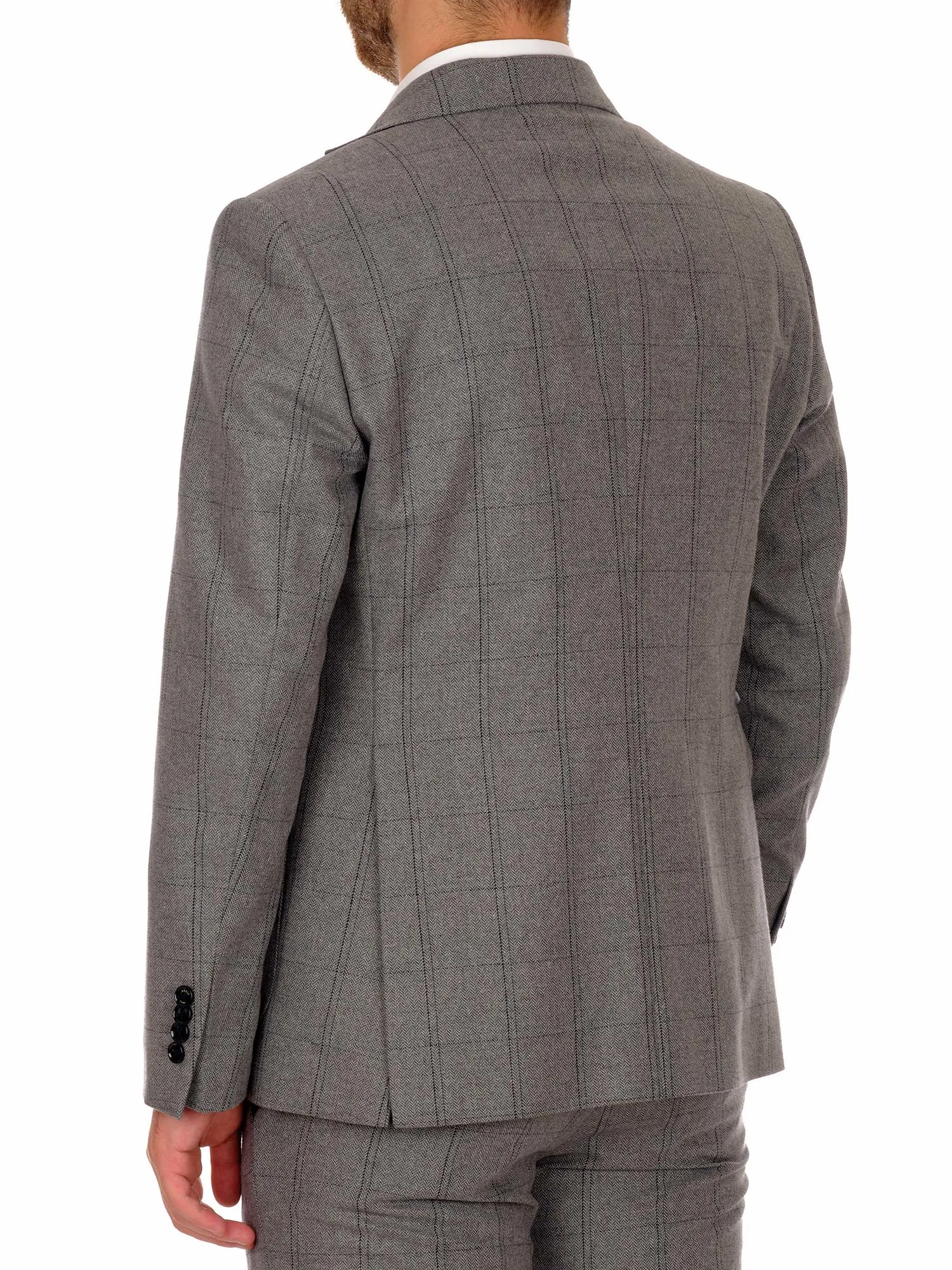 Men's Wool Jacket Single-Breasted Two-Button