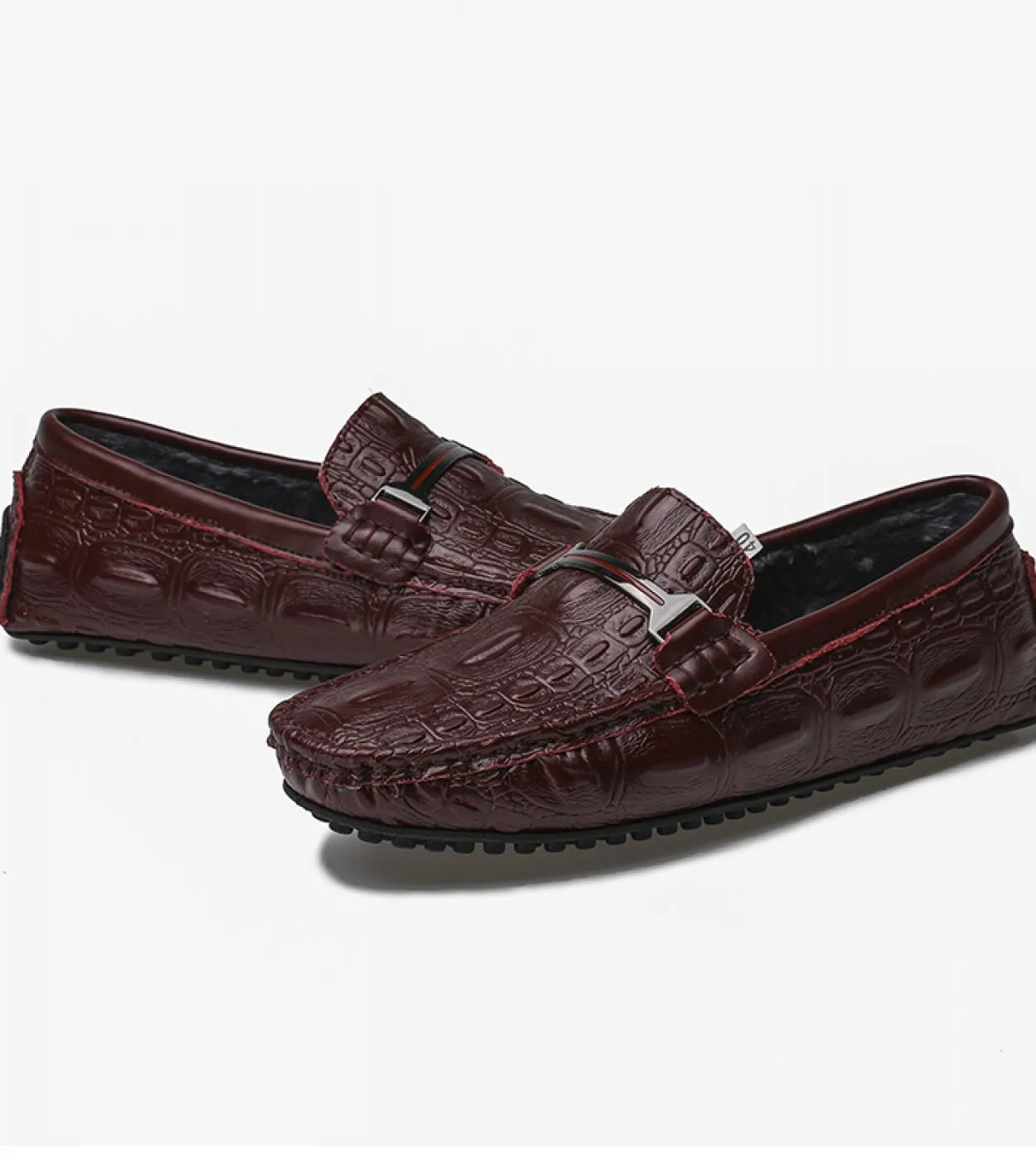 Mocassino Scarpe Uomo Inverno Slip On Scarpe firmate da uomo Sneakers casual in pelle Mocassino Nero Bianco Rosso Scarpe da guid