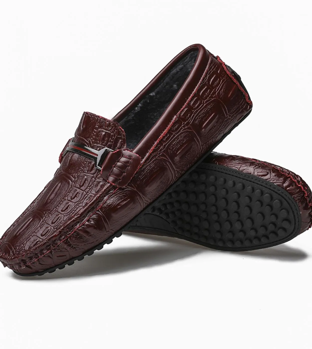 Mocassino Scarpe Uomo Inverno Slip On Scarpe firmate da uomo Sneakers casual in pelle Mocassino Nero Bianco Rosso Scarpe da guid