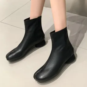 Moda Donna Stivaletti Autunno Inverno Casual Tacco basso Punta tonda Scarpe in vera pelle Donna Taglia 34 43