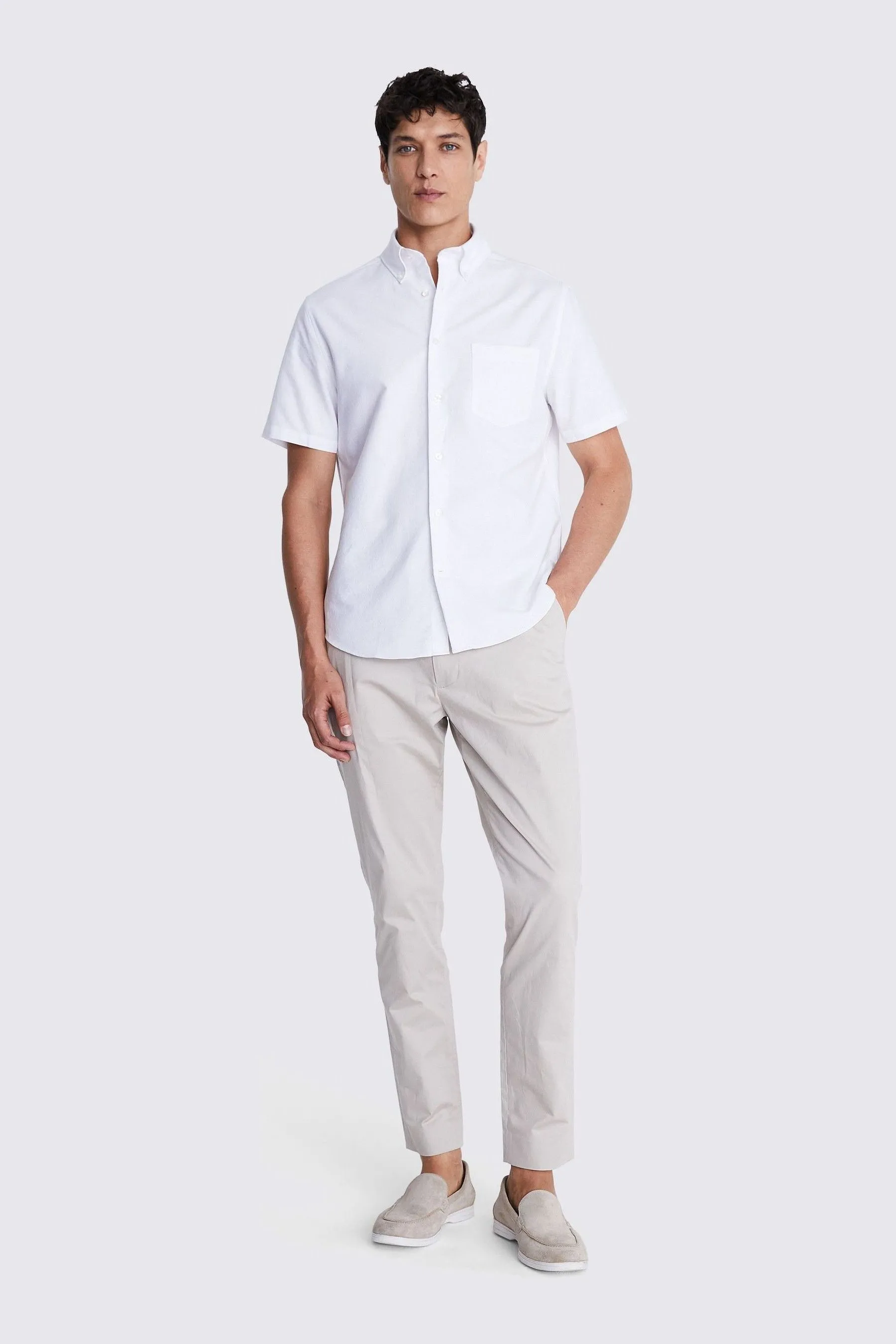 MOSS Short Sleeve Washed Oxford 100% Cotton Shirt    
