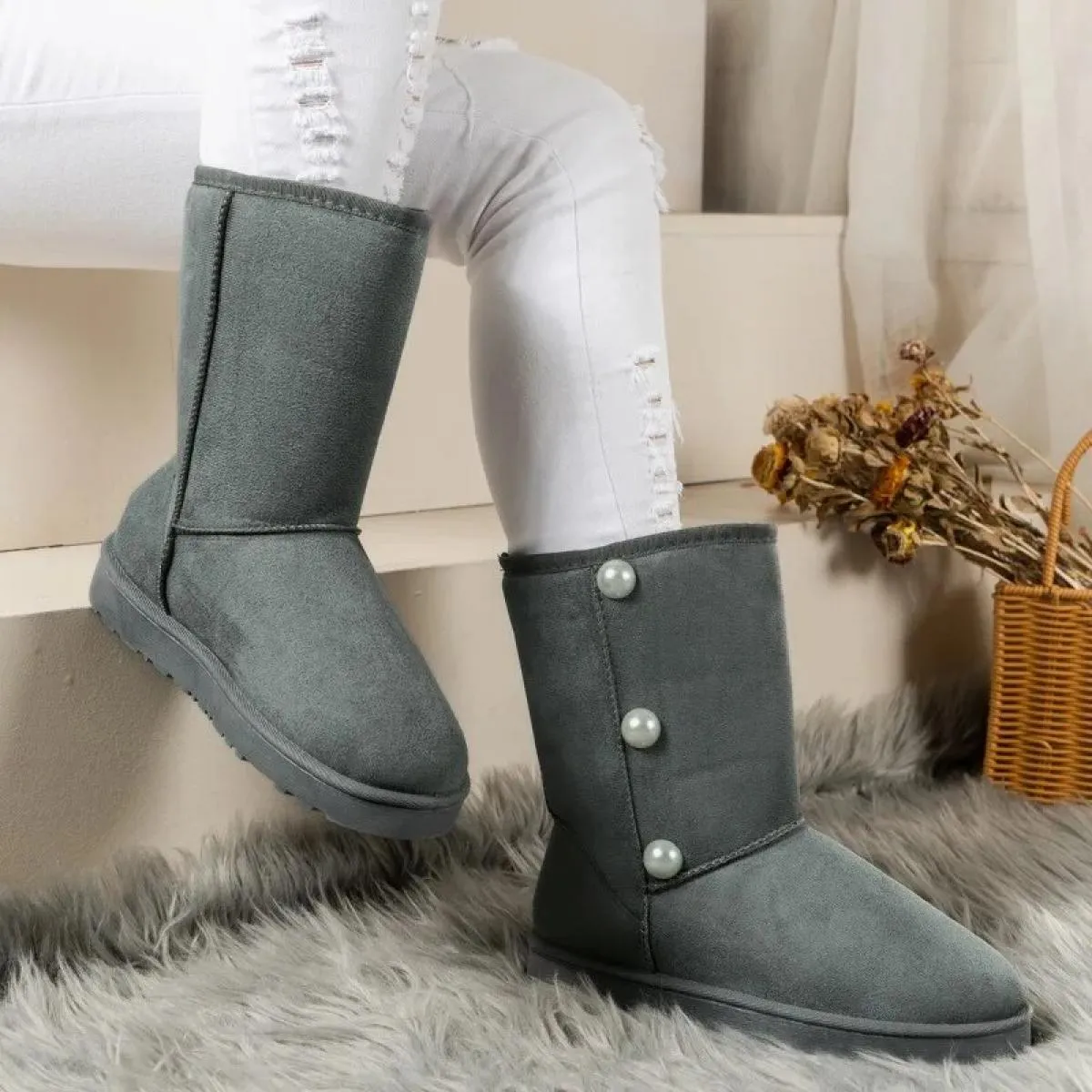 Nuovi stivali da neve con piattaforma donna 2023 stivaletti invernali in peluche spesso donna antiscivolo caldo cotone imbottito
