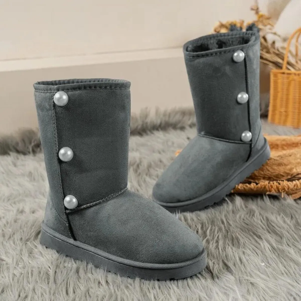 Nuovi stivali da neve con piattaforma donna 2023 stivaletti invernali in peluche spesso donna antiscivolo caldo cotone imbottito