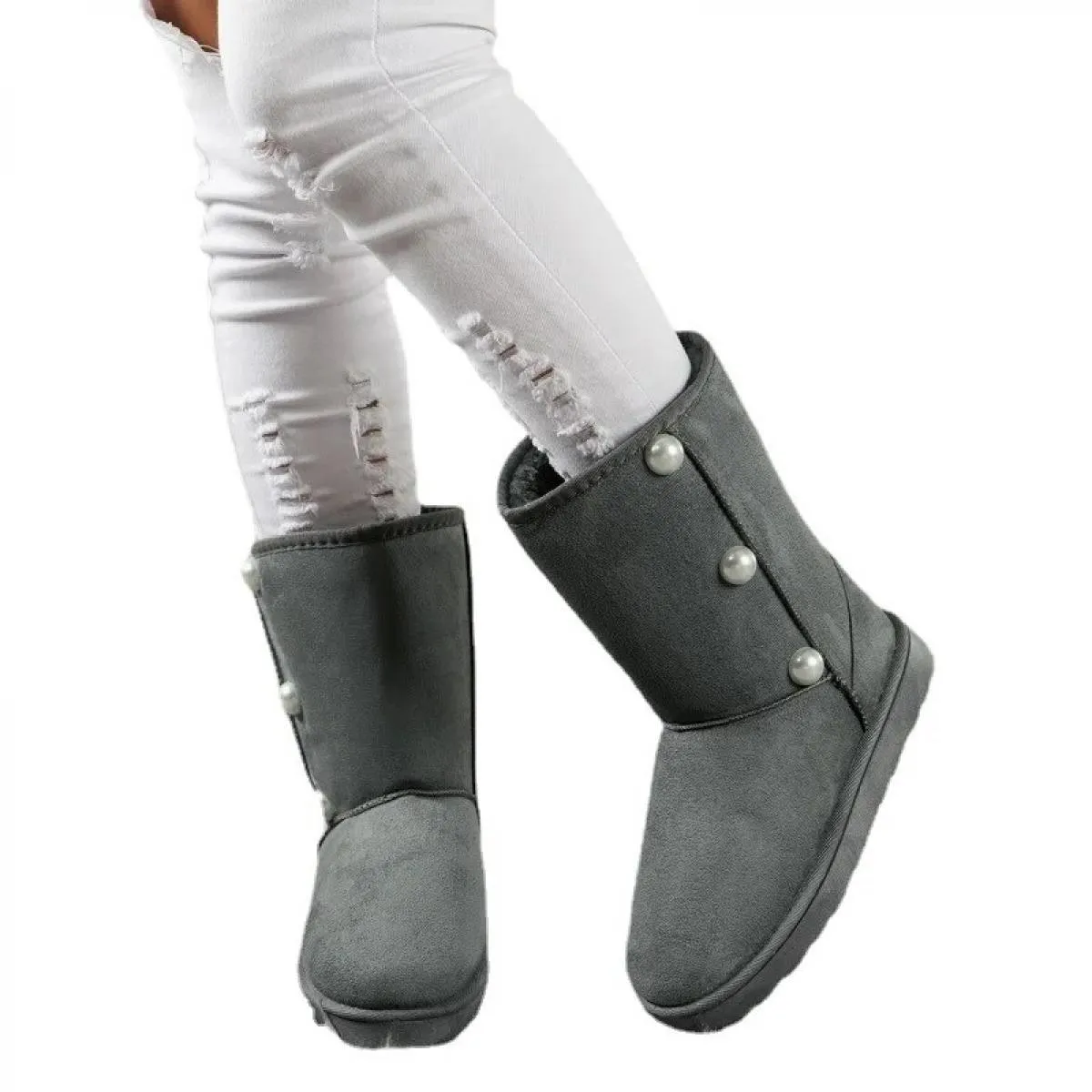 Nuovi stivali da neve con piattaforma donna 2023 stivaletti invernali in peluche spesso donna antiscivolo caldo cotone imbottito
