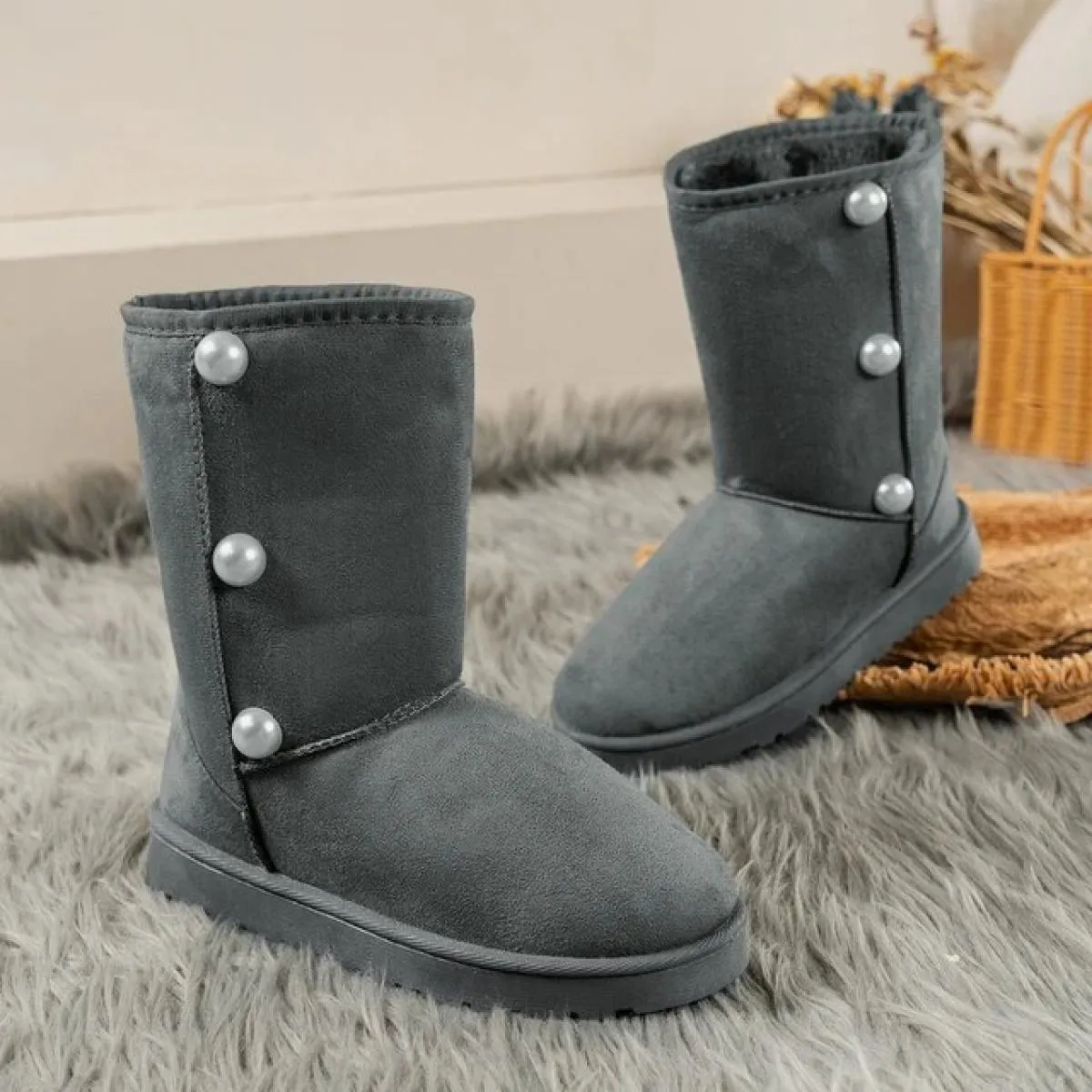 Nuovi stivali da neve con piattaforma donna 2023 stivaletti invernali in peluche spesso donna antiscivolo caldo cotone imbottito