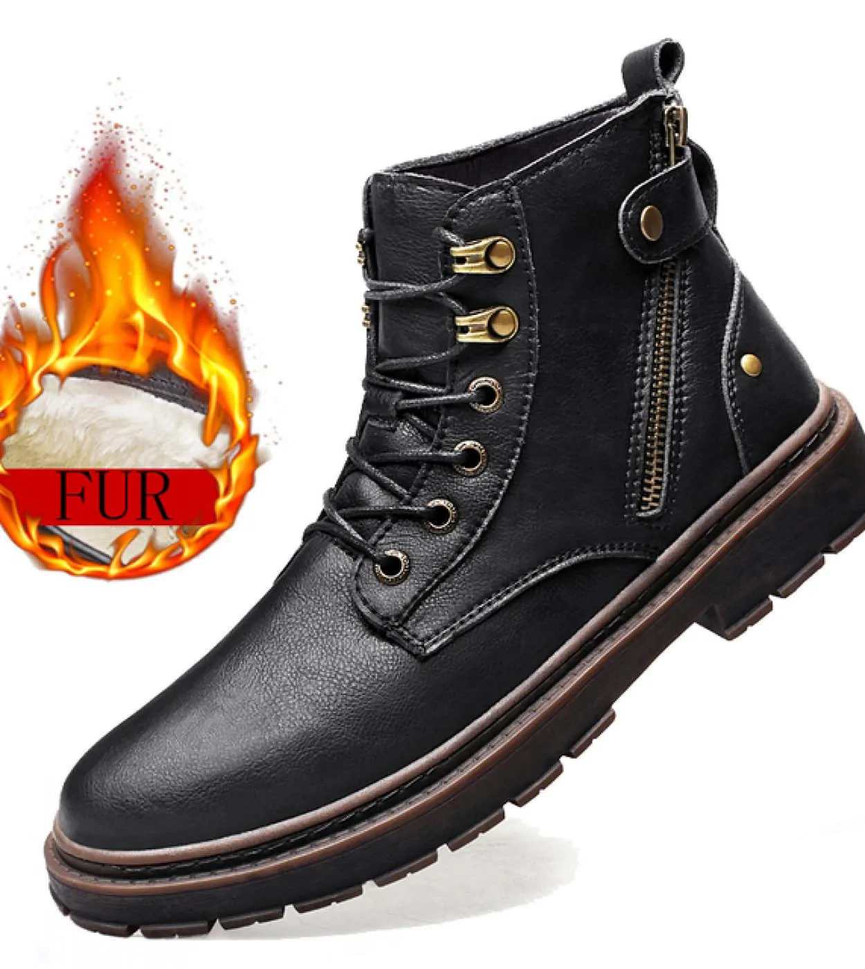 Nuovi stivali invernali Stivaletti stile britannico Stivali Martin di alta qualità Scarpe in pelle Stringate Stivali di sicurezz