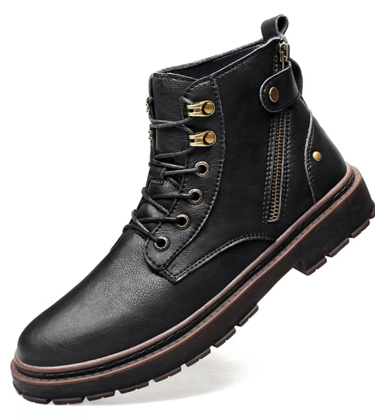 Nuovi stivali invernali Stivaletti stile britannico Stivali Martin di alta qualità Scarpe in pelle Stringate Stivali di sicurezz