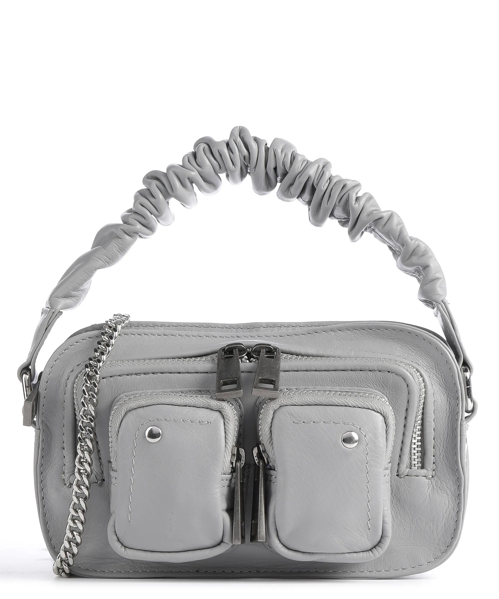  Núnoo Silky Helena Borsa a tracolla pelle granulata grigio  