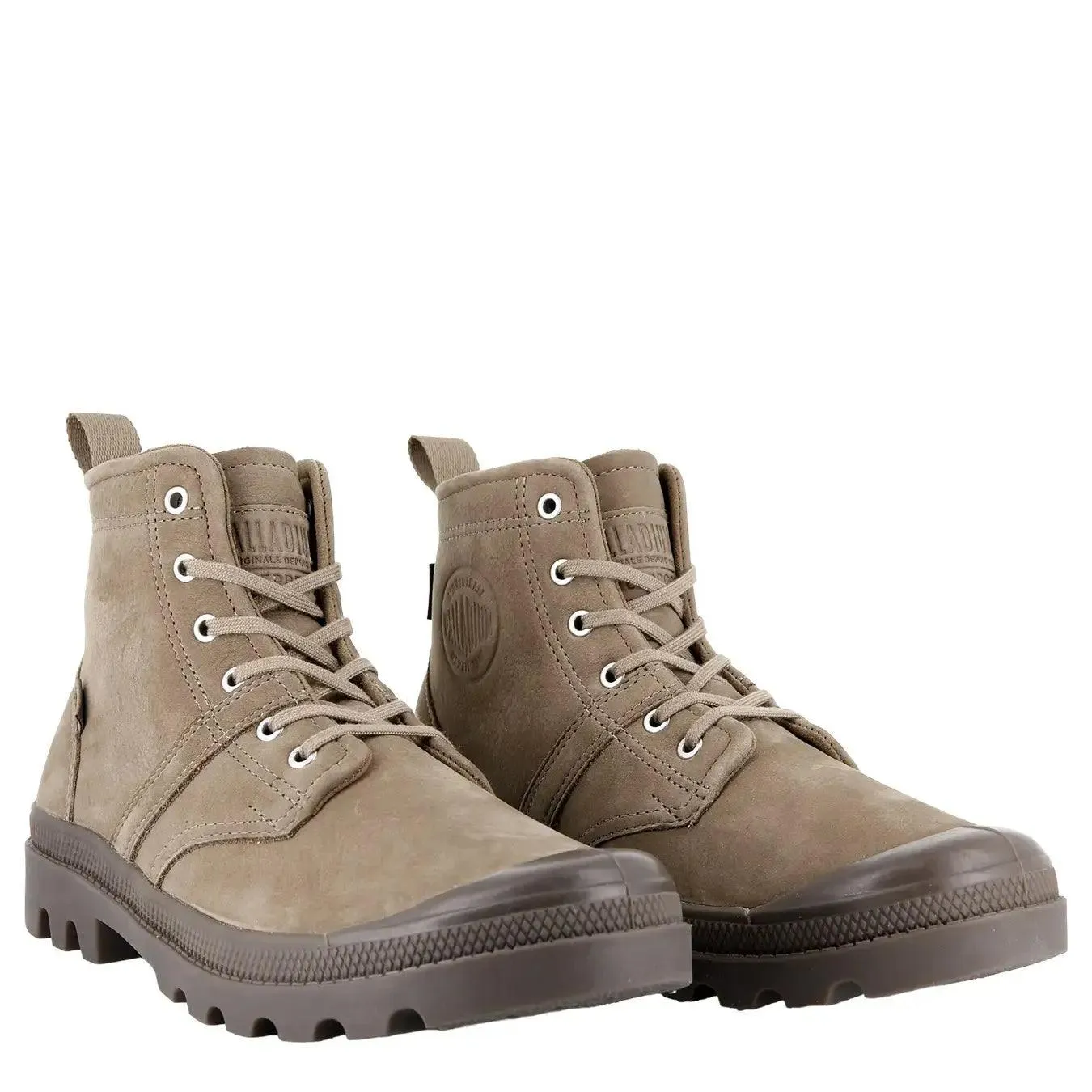 Palladium Stivale Pampa Hi Alte Uomo, Lacci, Nabuk, Grigio