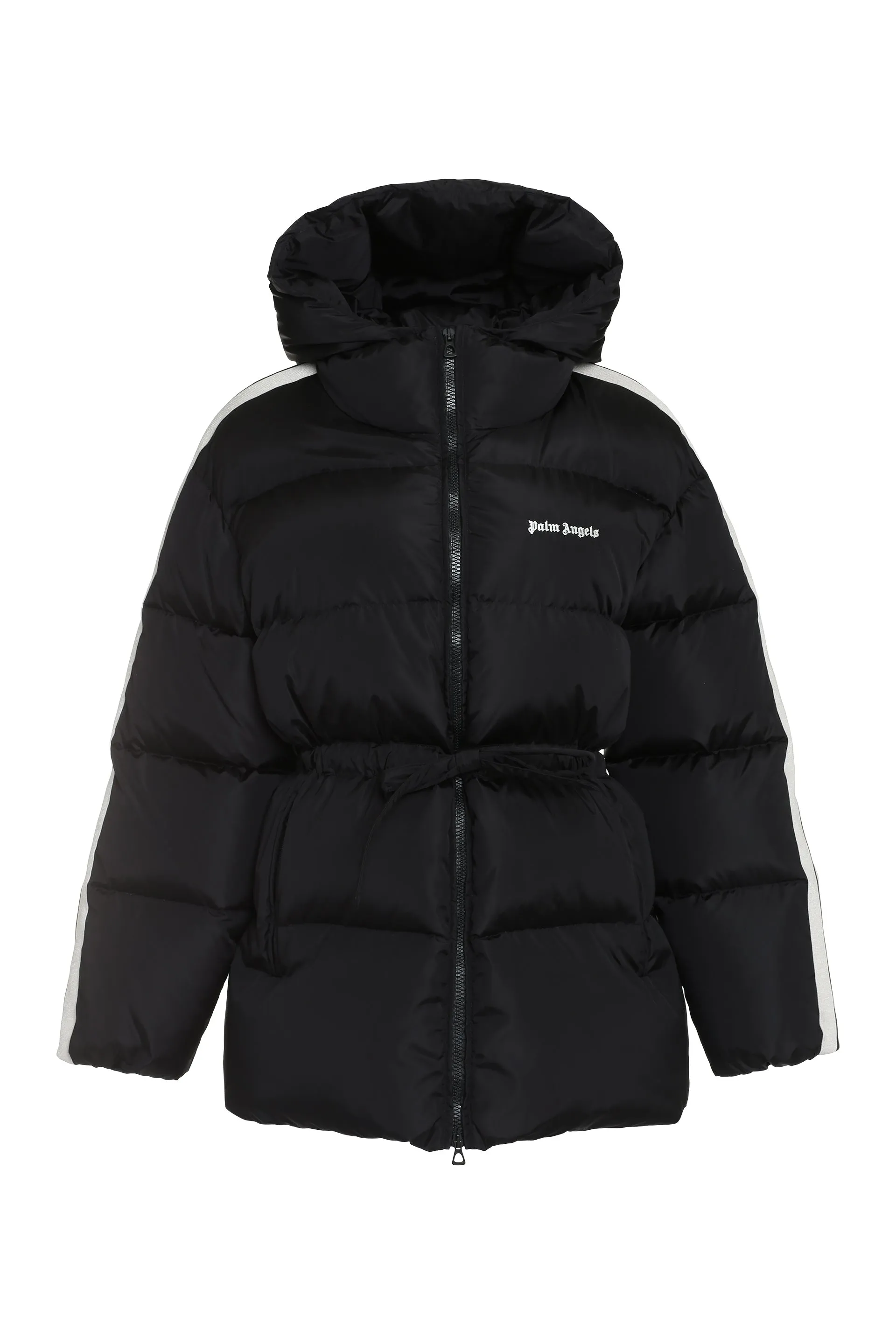 Palm Angels Piumino con zip e cintura in vita