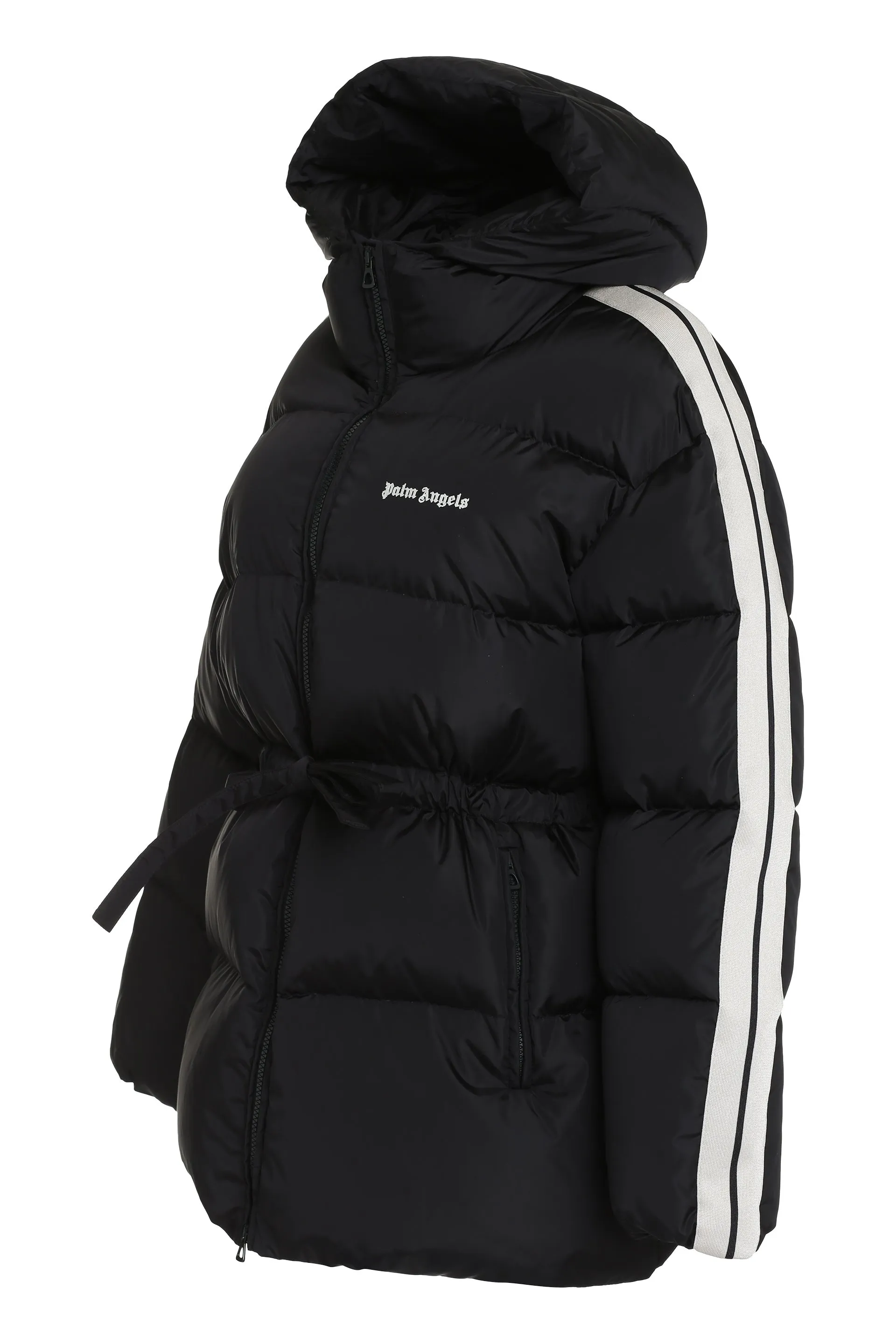 Palm Angels Piumino con zip e cintura in vita