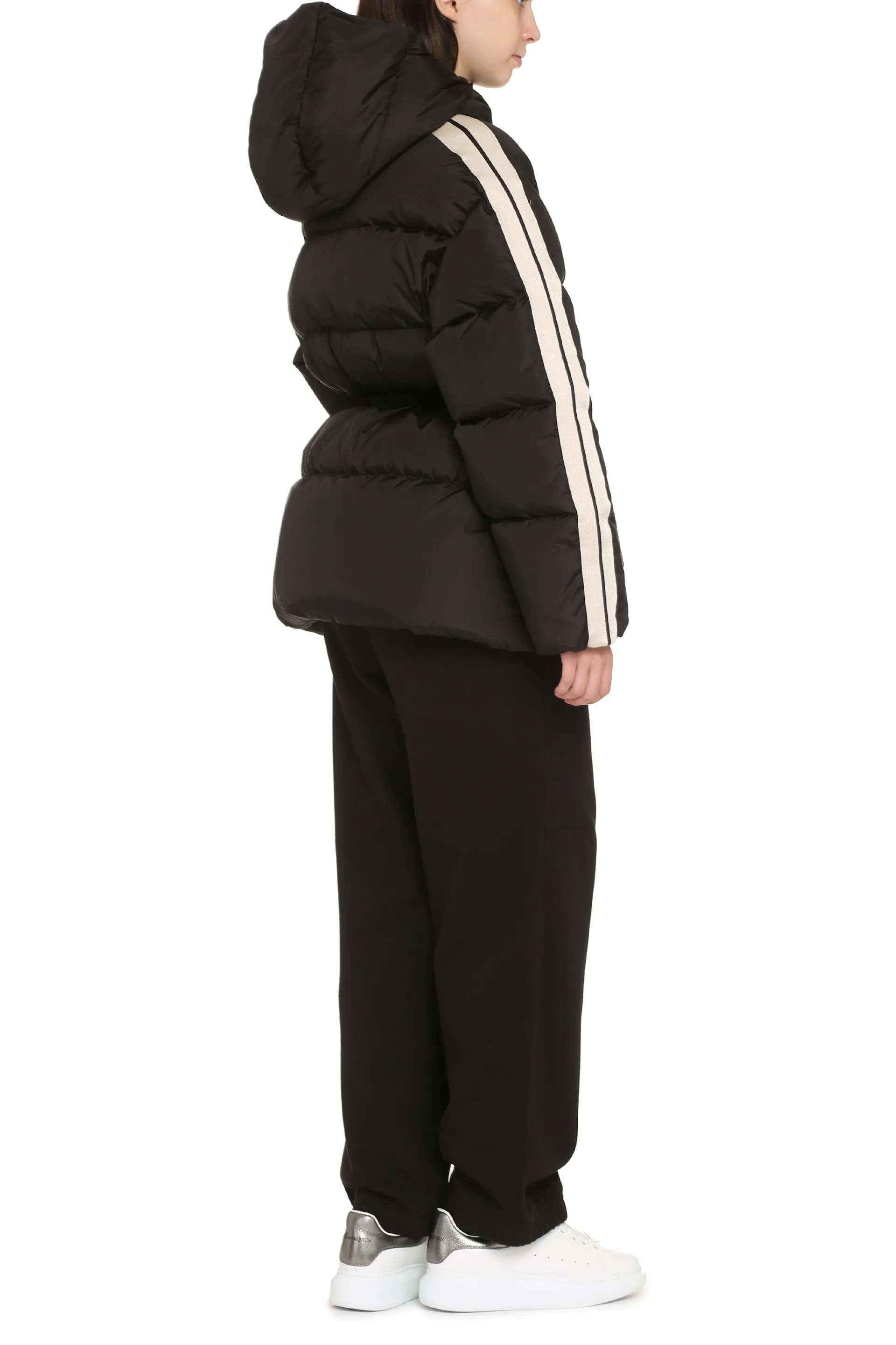 Palm Angels Piumino con zip e cintura in vita