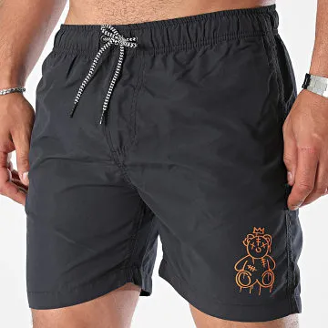 Pantaloncini da bagno Teddy Bear King Nero Arancione