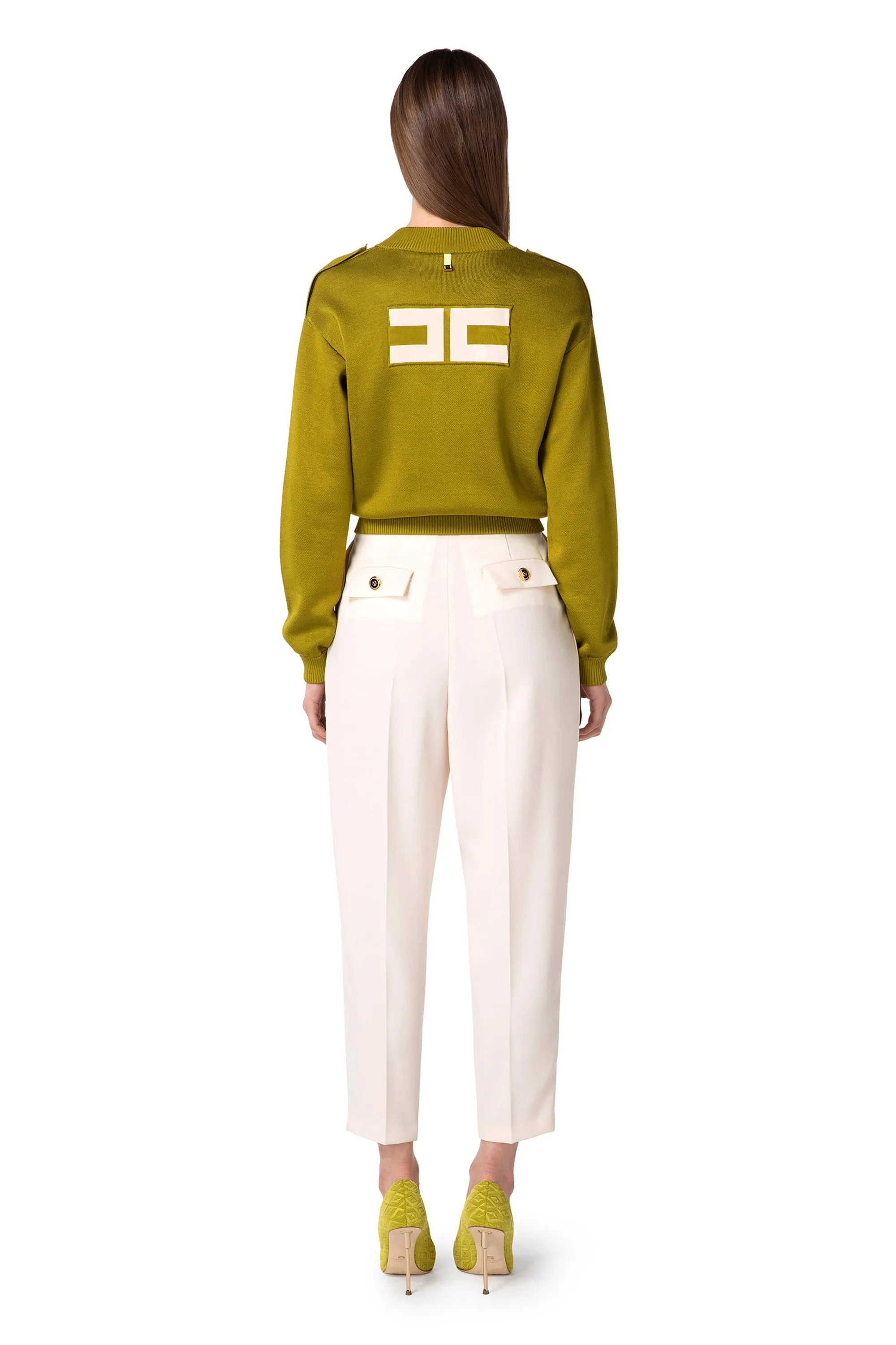 Pantalone in crêpe con pinces