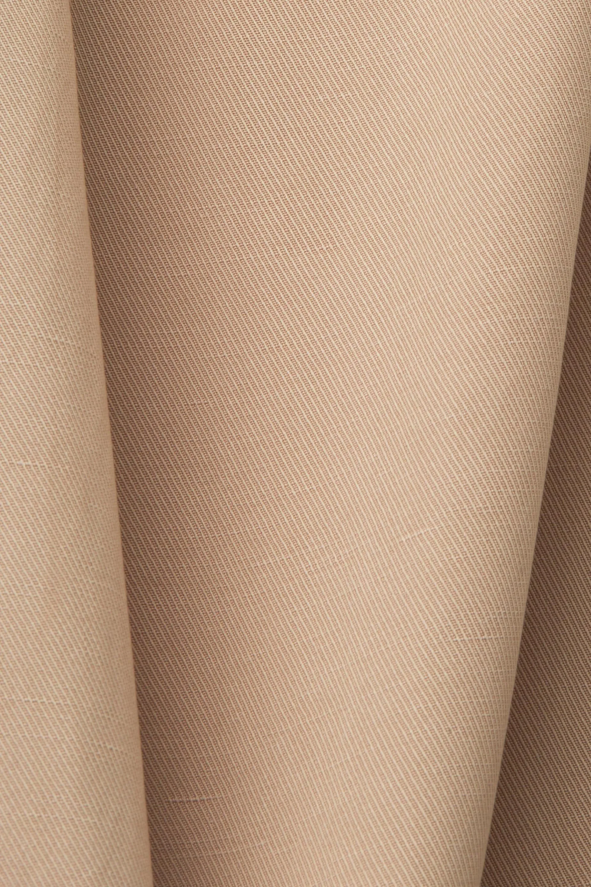 Pantaloni a gamba larga e vita alta in misto lino con cintura
