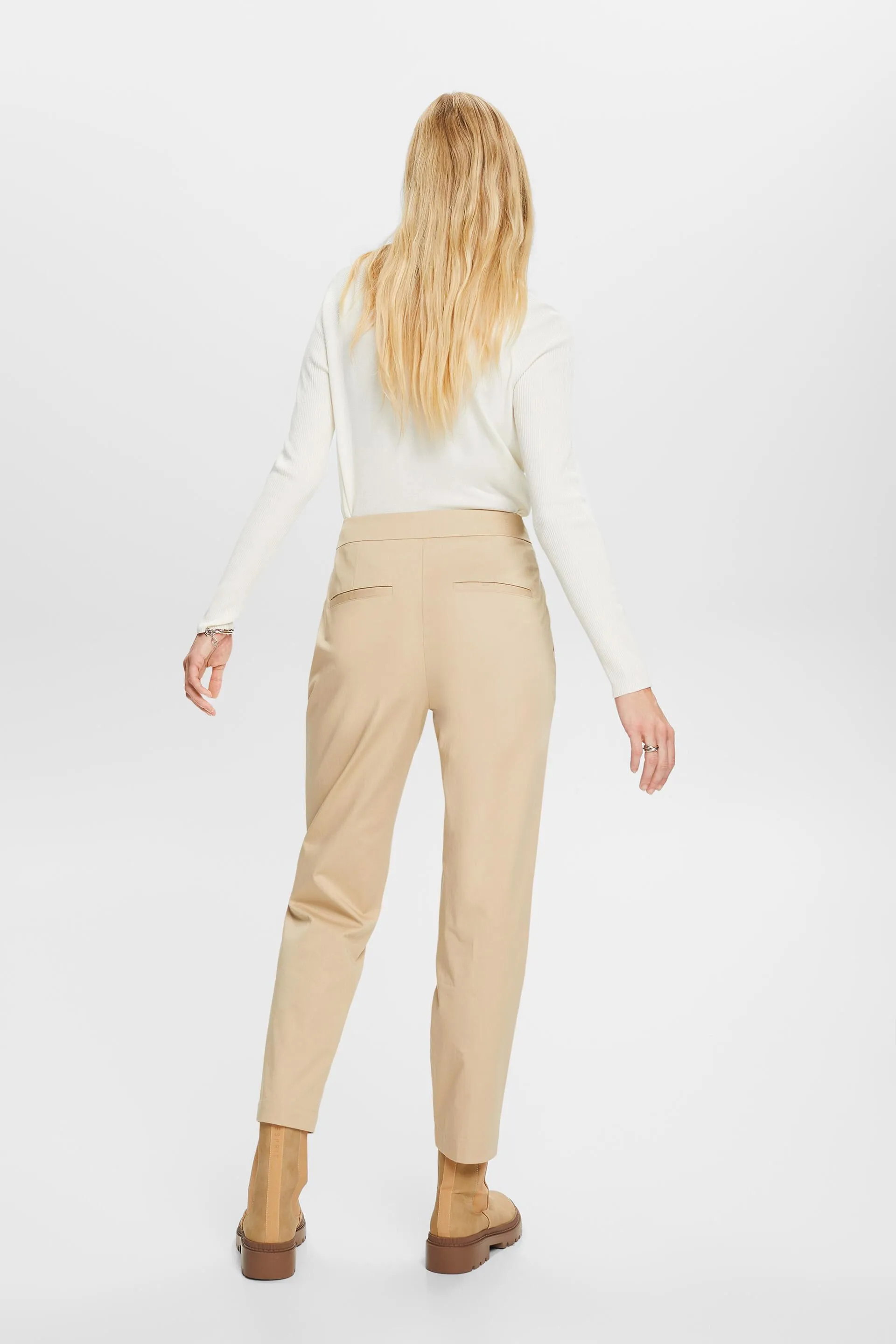 Pantaloni chino con cintura fissa, 100% cotone