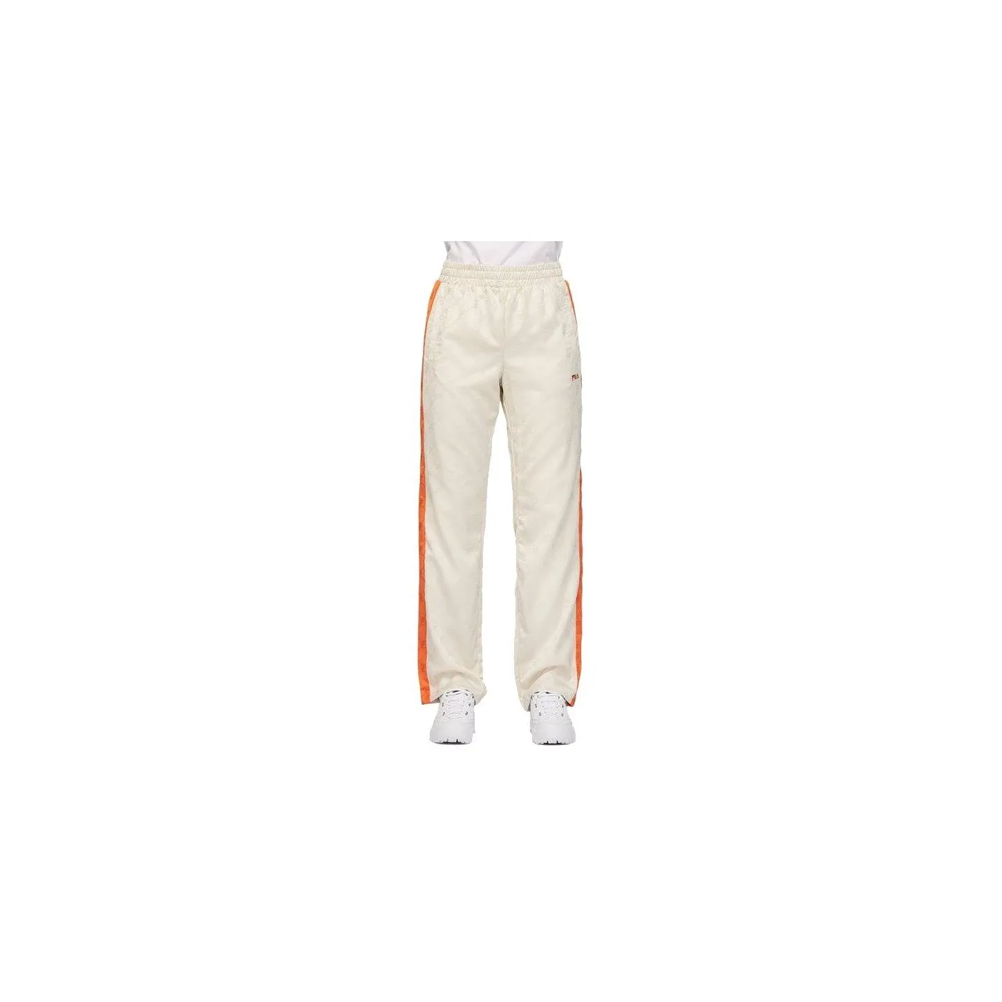 Pantaloni FILA Halle satin track Donna Beige e arancione