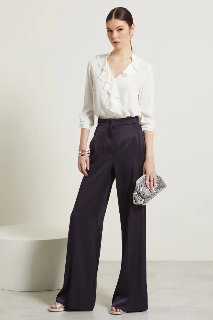 Pantaloni fluidi in raso