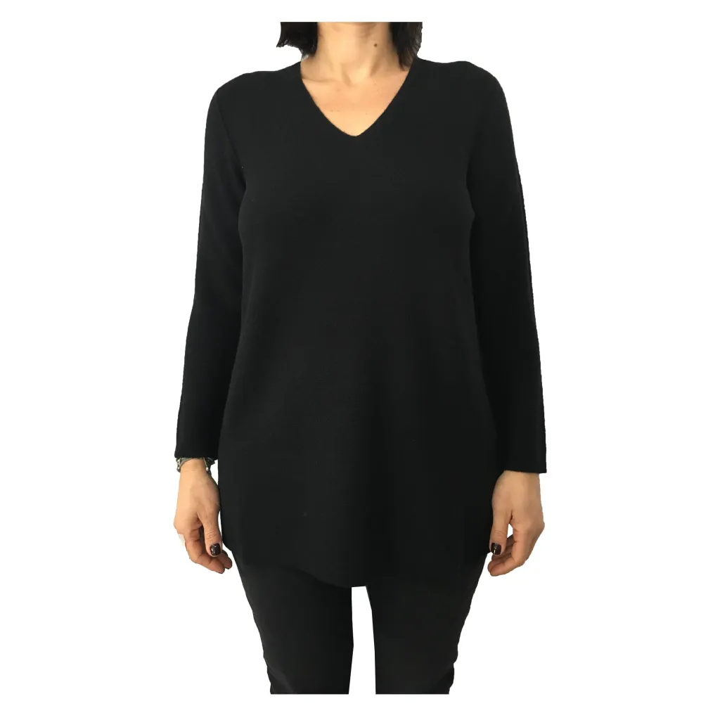 PERSONA by Marina Rinaldi maglia donna nera mod ALTO 50% lana 50% acrilico MADE IN ITALY
