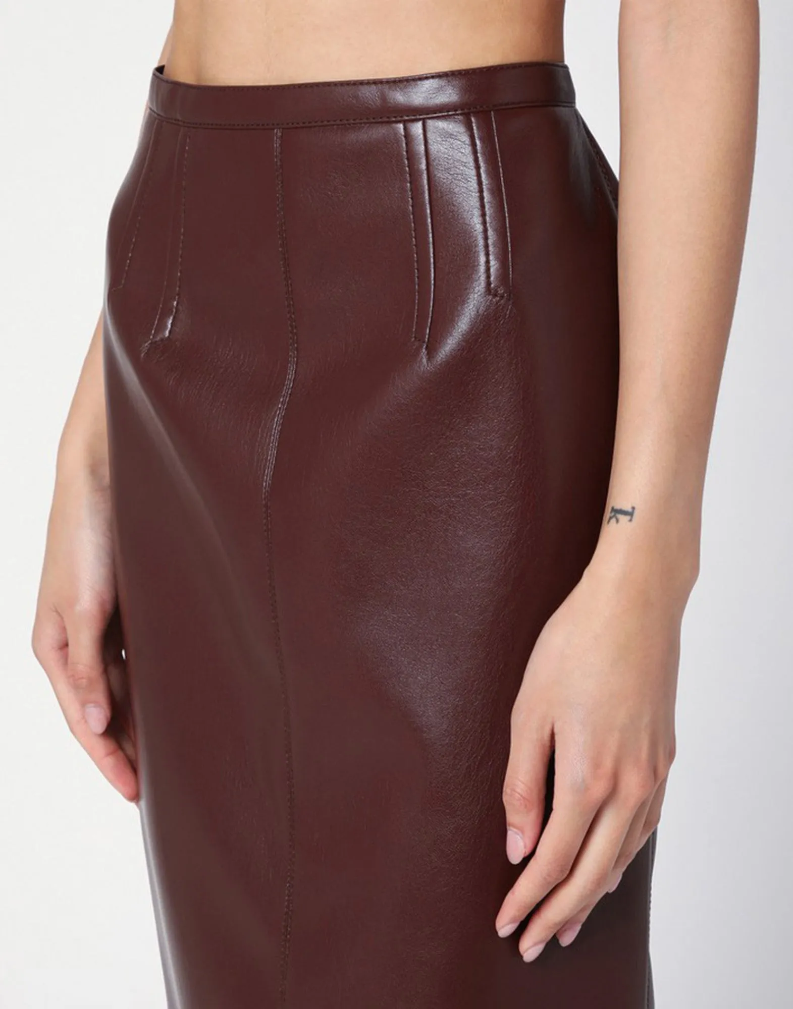 PHILOSOPHY Gonna Midi in Ecopelle Marrone