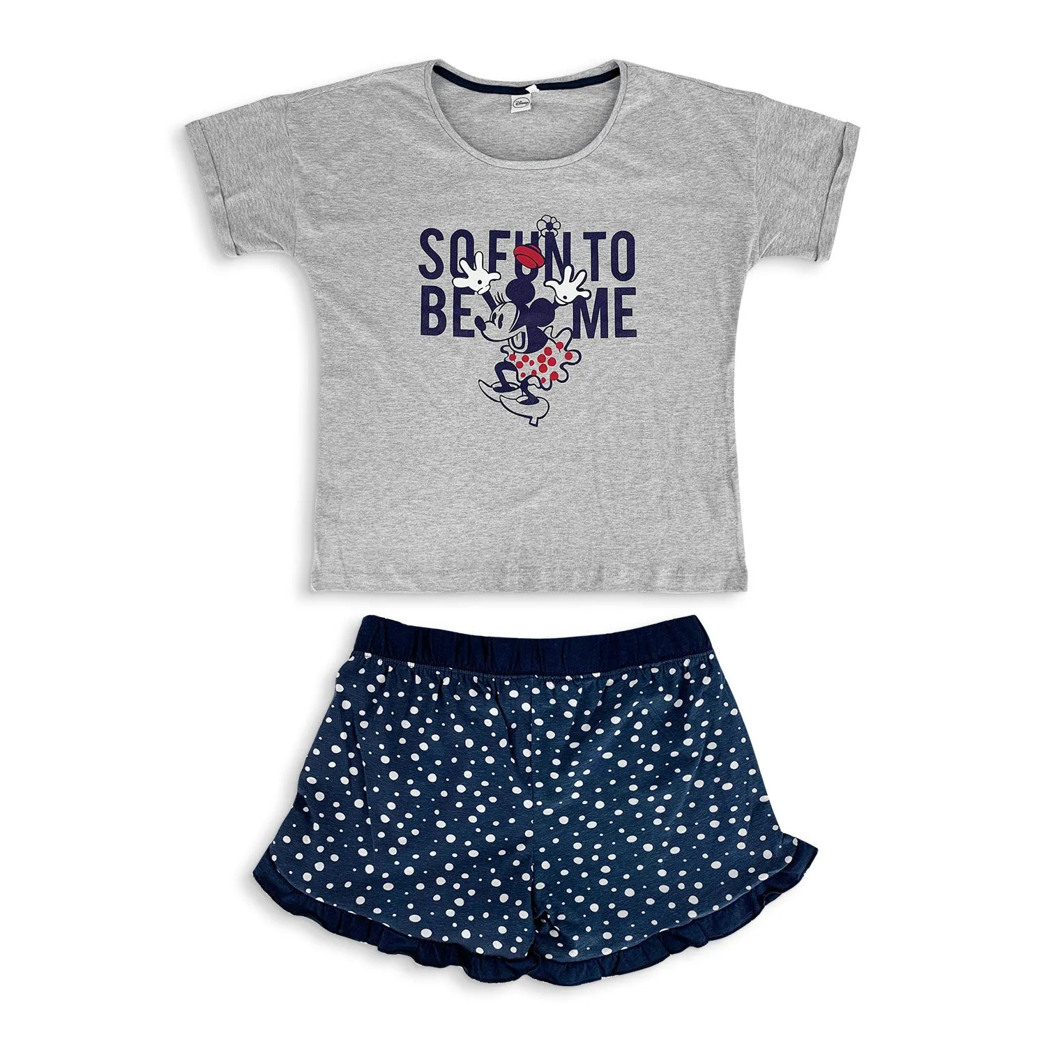 Pigiama corto donna Disney Minnie Mouse t-shirt e pantaloncino in cotone 5186