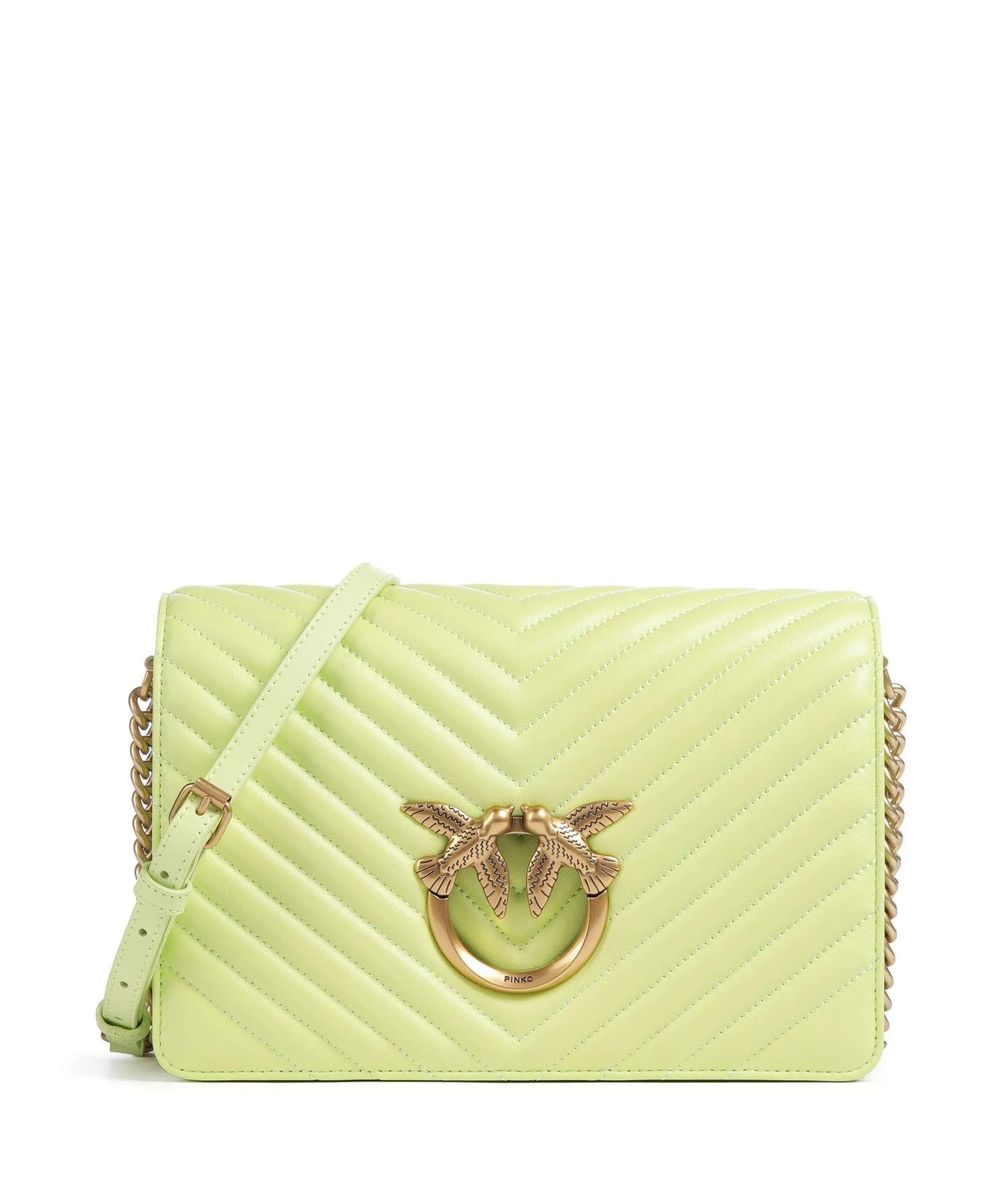  Pinko Love Click Classic Borsa a tracolla pelle di pecora pistacchio  