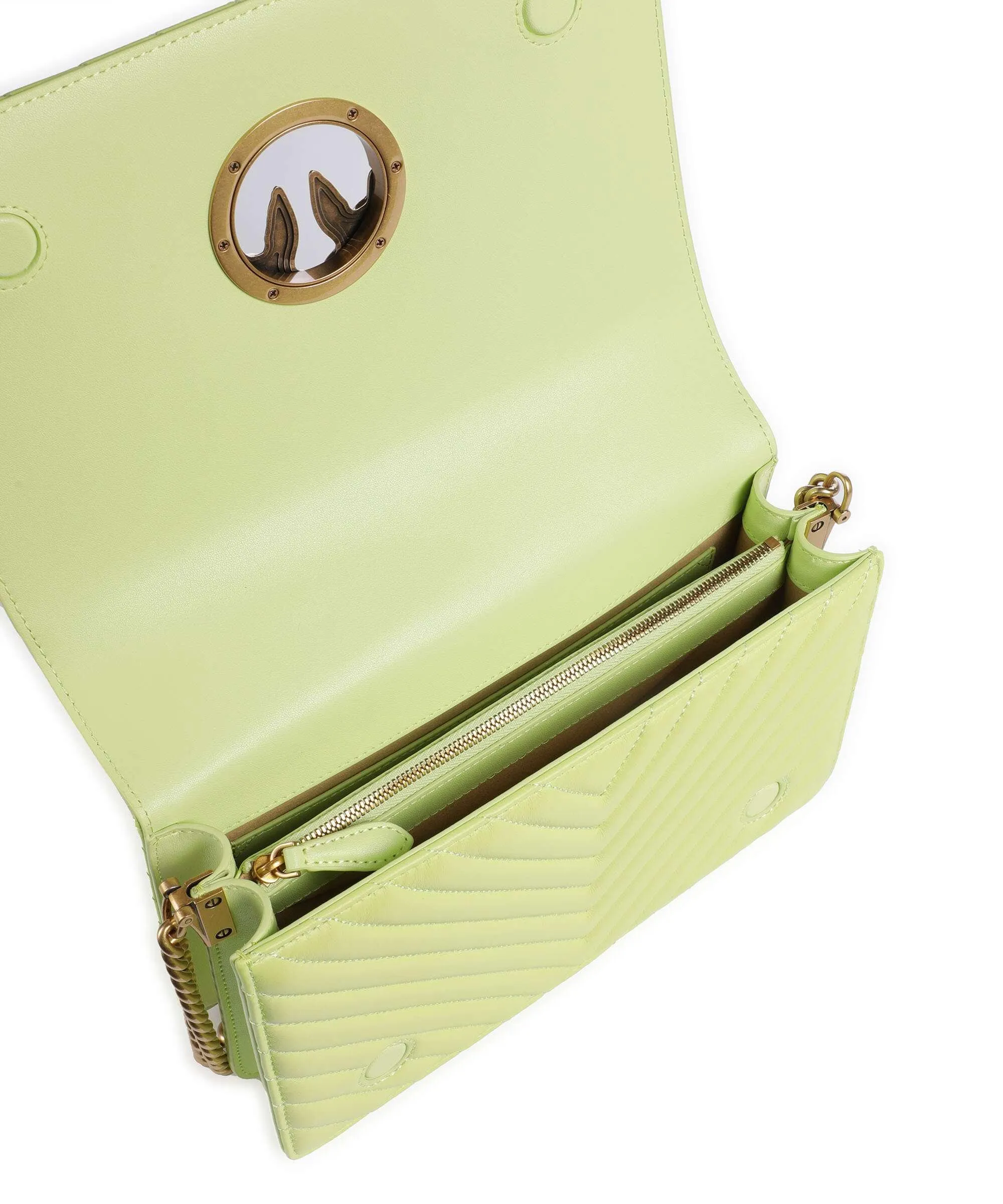  Pinko Love Click Classic Borsa a tracolla pelle di pecora pistacchio  
