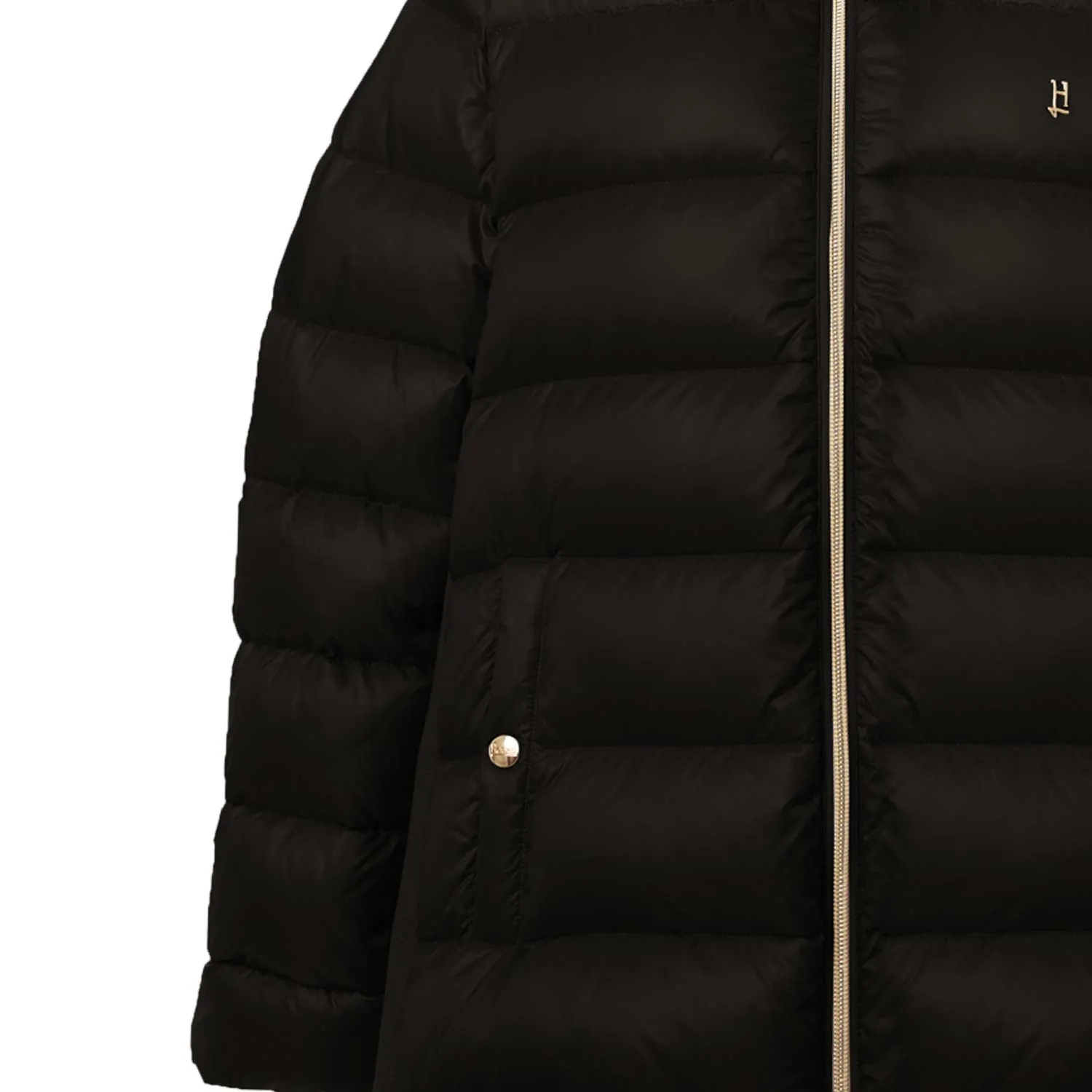 Piumino Nero In Nylon E Lana Bambina E Teenager