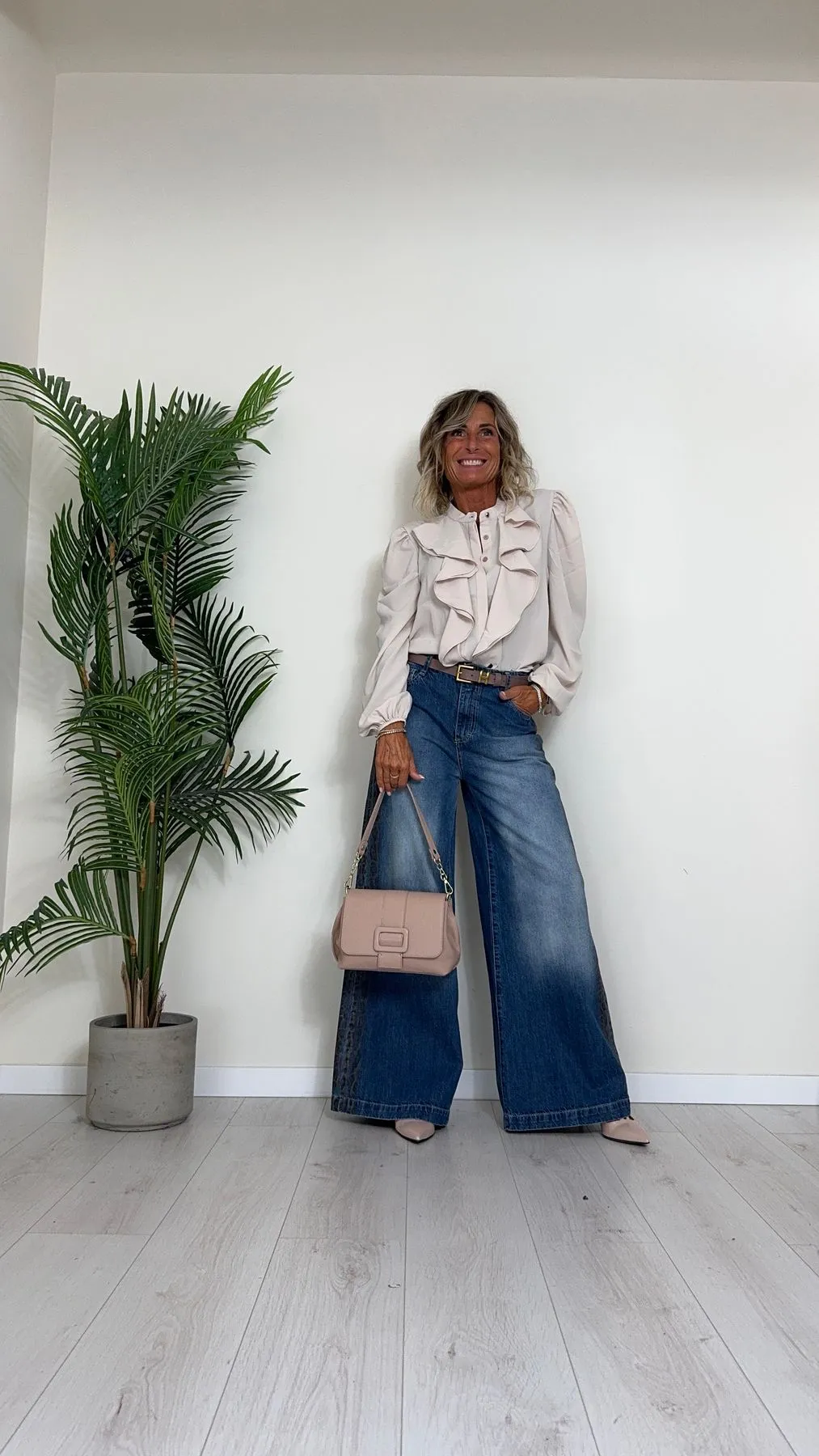 PLEASE - P3BZEH0W8N - JEANS PALAZZO DOPPIE BANDE LATERALI ANIMALIER