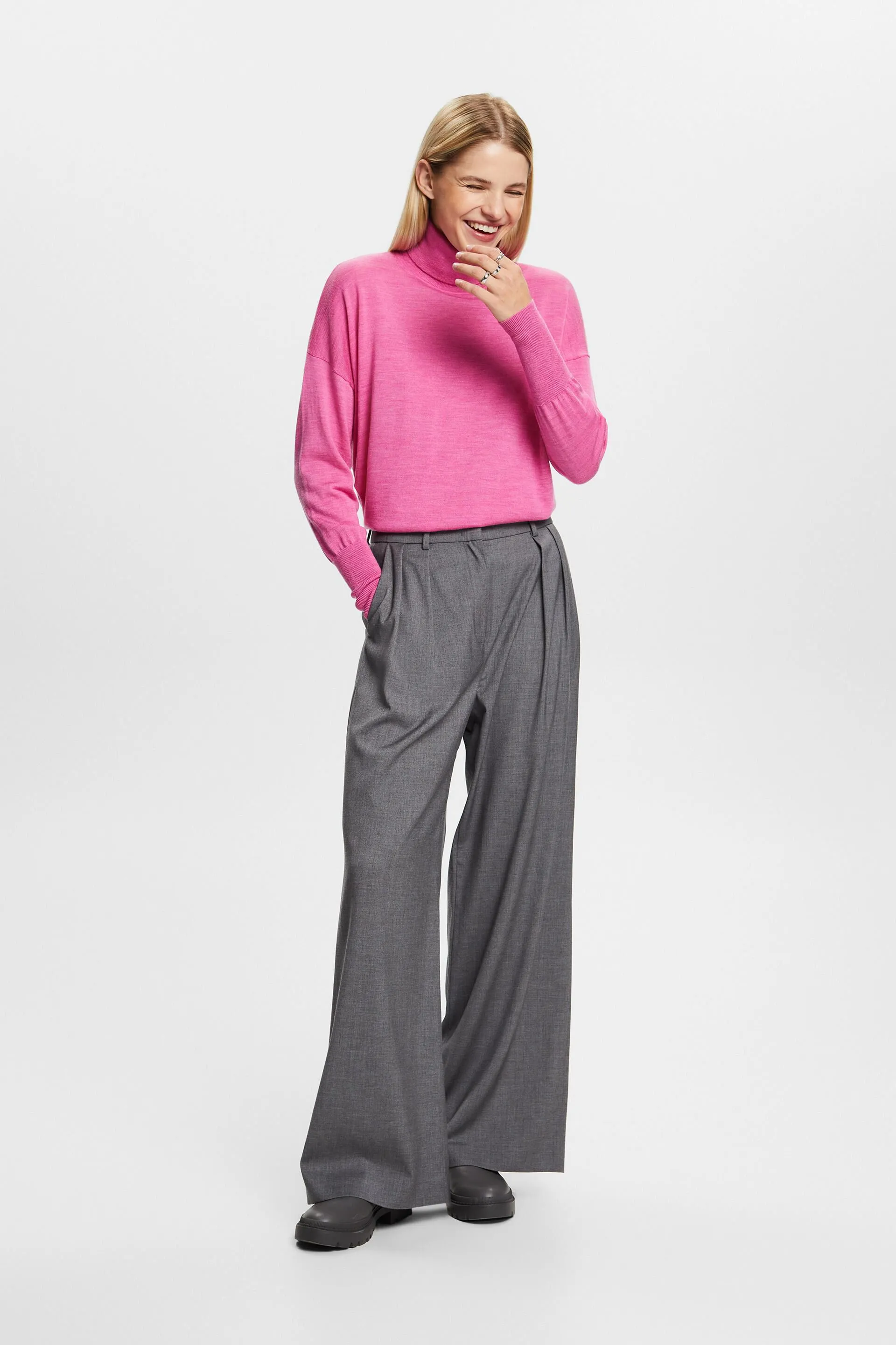 Pullover dolcevita oversize in lana