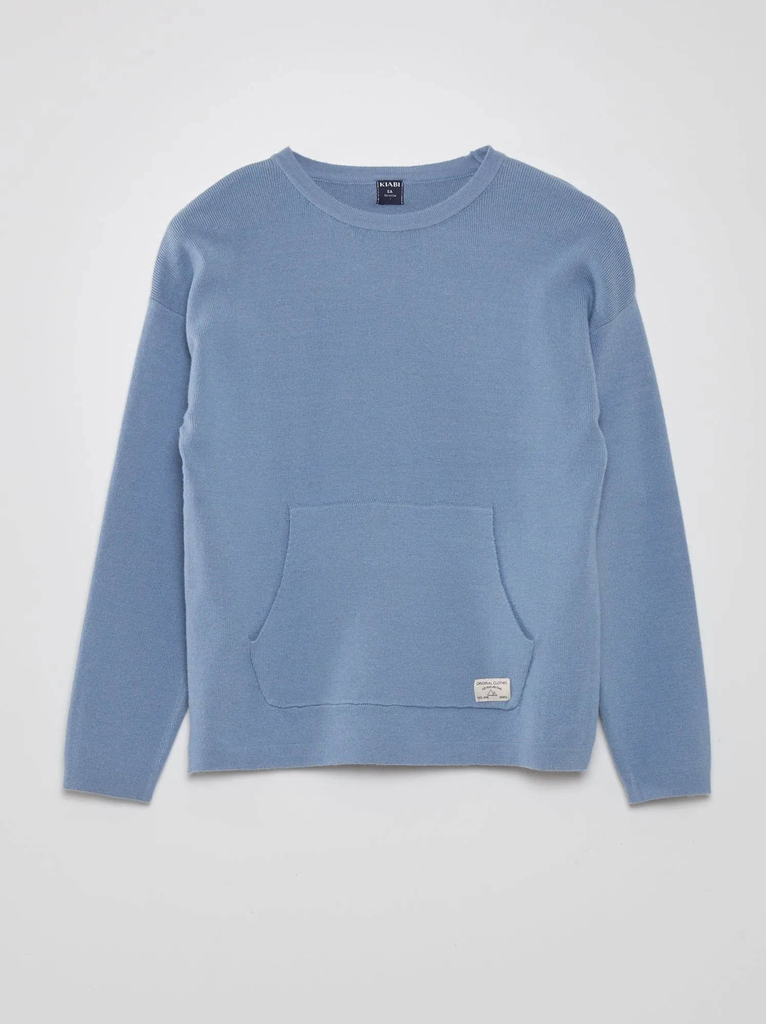 Pullover in maglia con scollo tondo - BLU