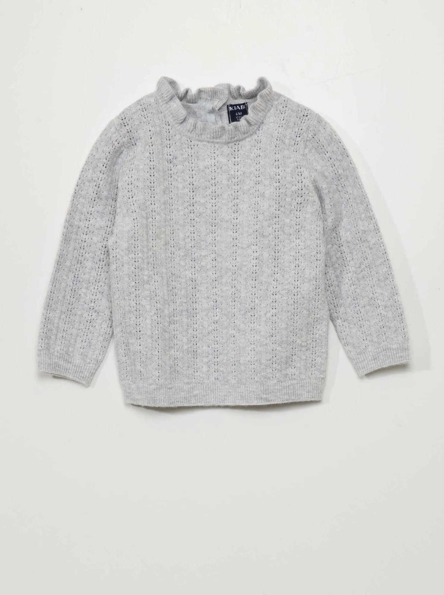 Pullover in maglia traforata - GRIGIO