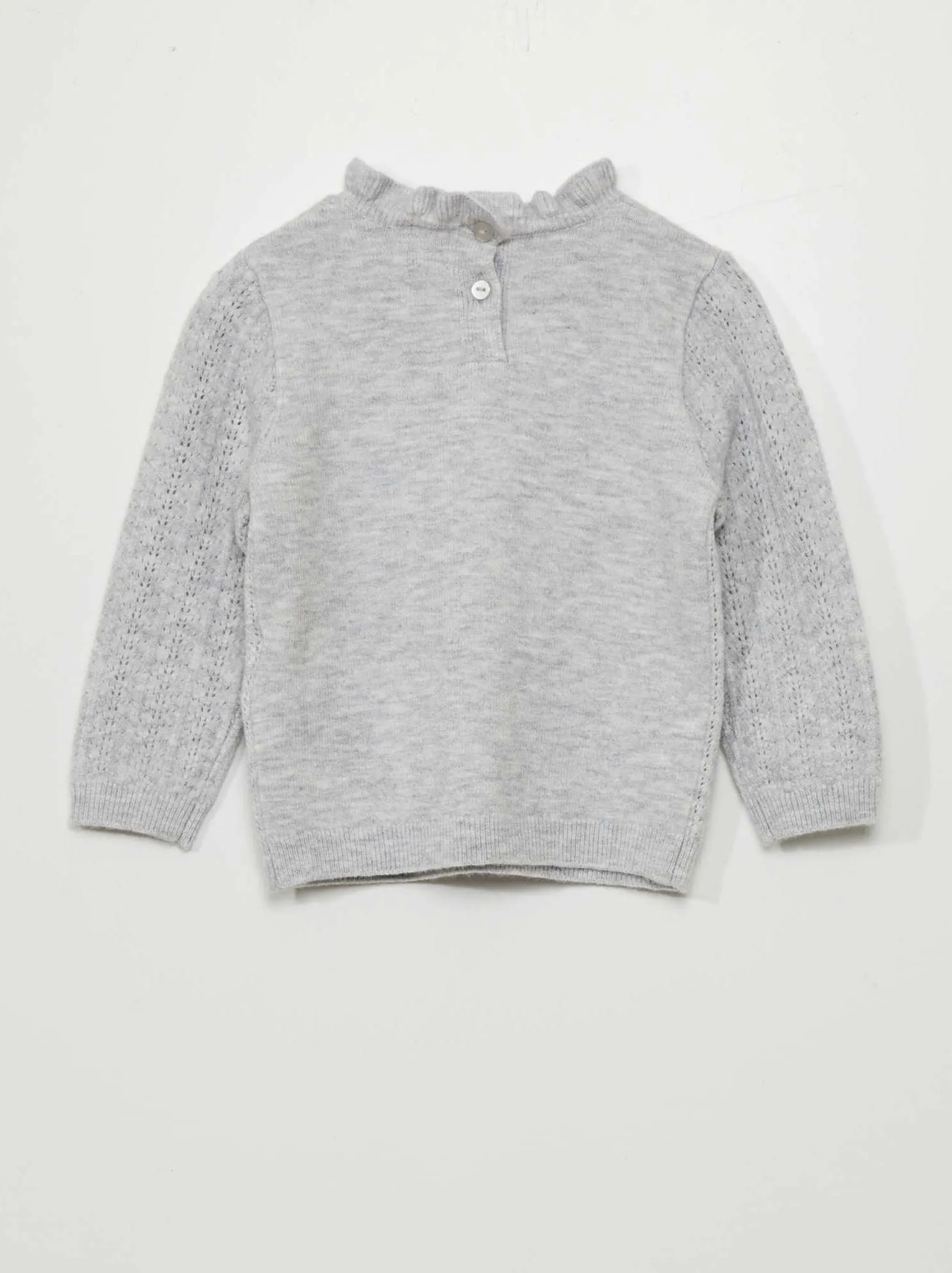Pullover in maglia traforata - GRIGIO
