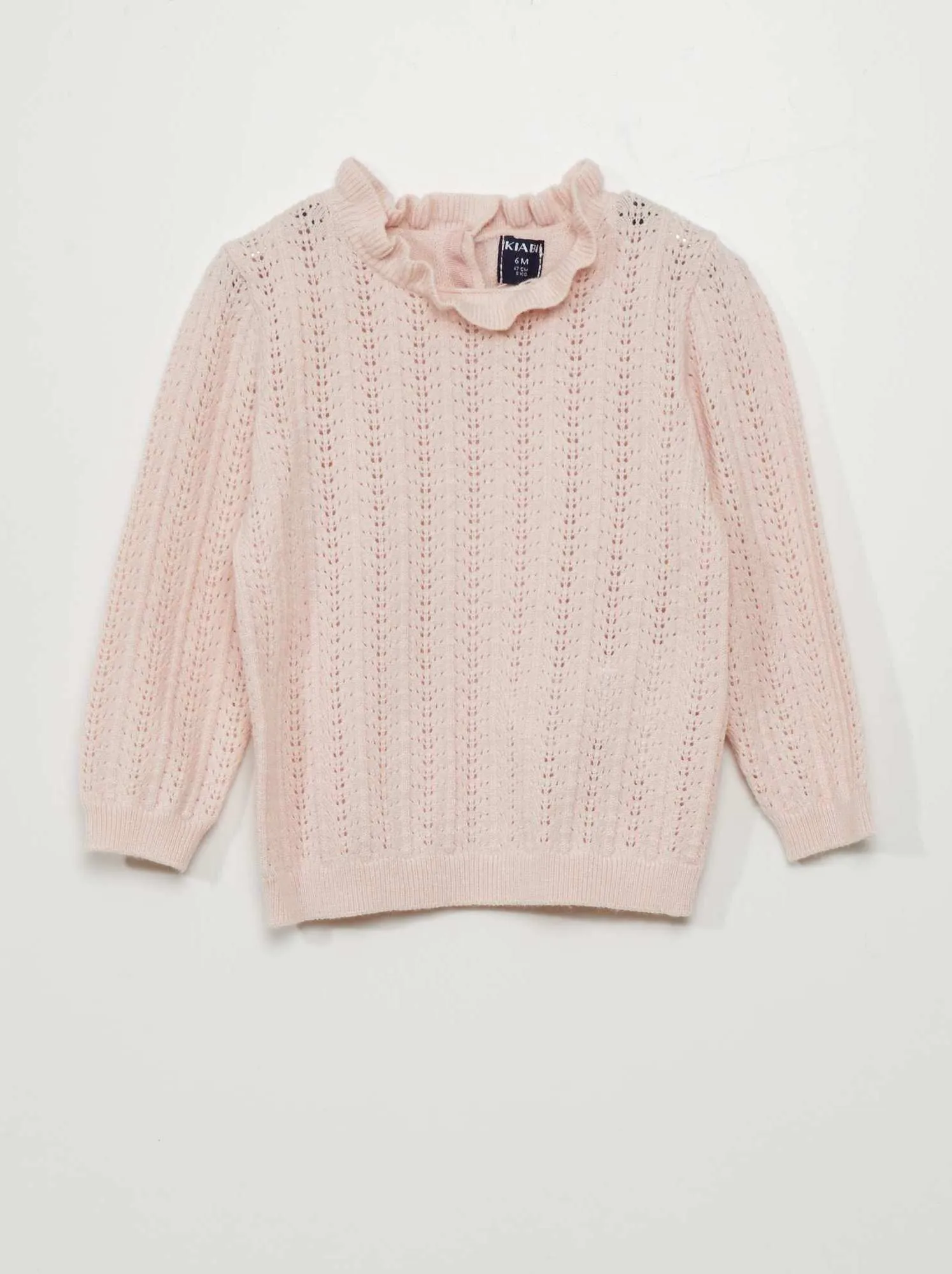 Pullover in maglia traforata - ROSA