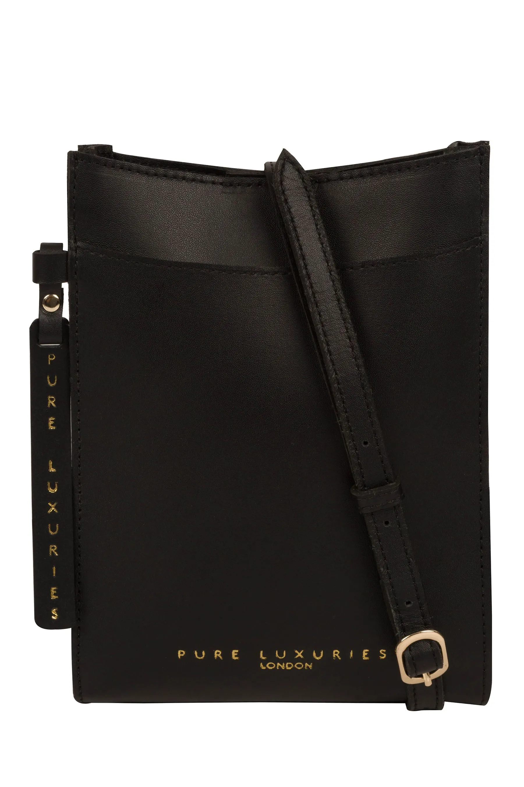 Pure Luxuries London - Barton - Borsa a tracolla per smartphone in pelle conciata vegetale    