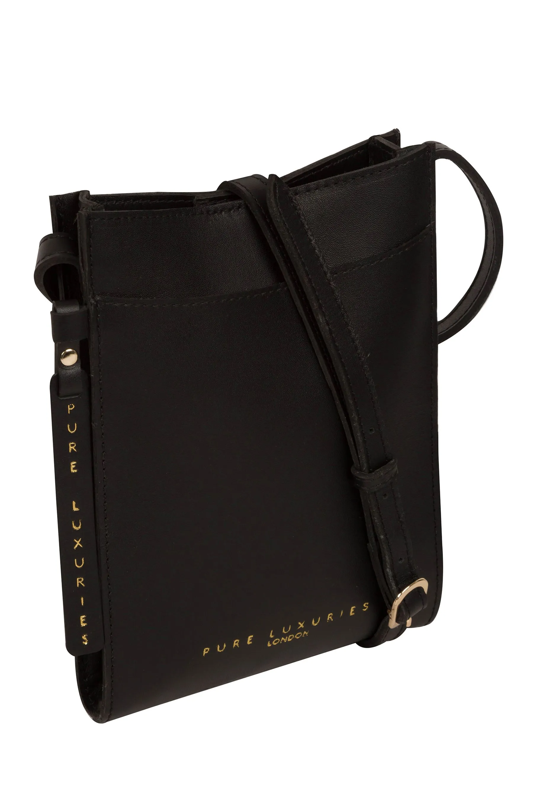 Pure Luxuries London - Barton - Borsa a tracolla per smartphone in pelle conciata vegetale    