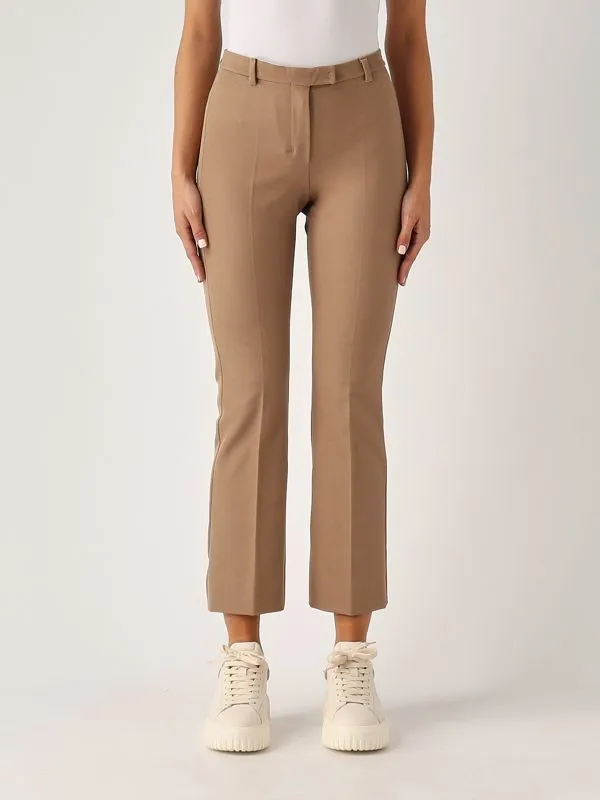 S MAX MARA  Pantalone donna S Max Mara Umanita in misto cotone stretch Tortora Scuro