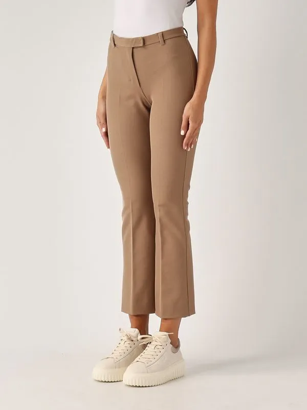 S MAX MARA  Pantalone donna S Max Mara Umanita in misto cotone stretch Tortora Scuro