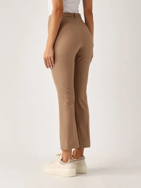 S MAX MARA  Pantalone donna S Max Mara Umanita in misto cotone stretch Tortora Scuro