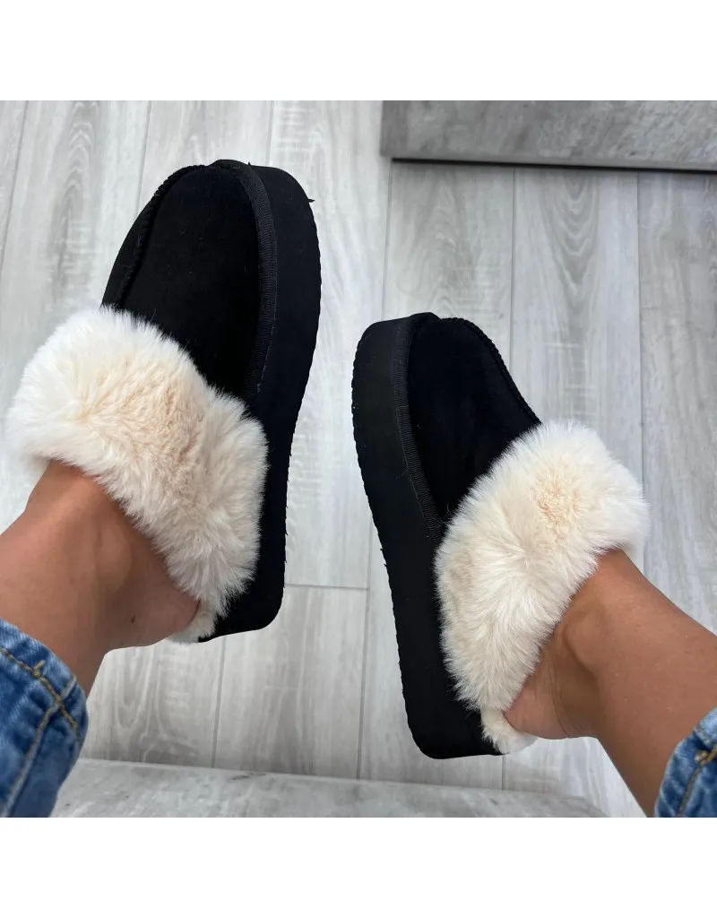 SABOT PELUCHE NERO