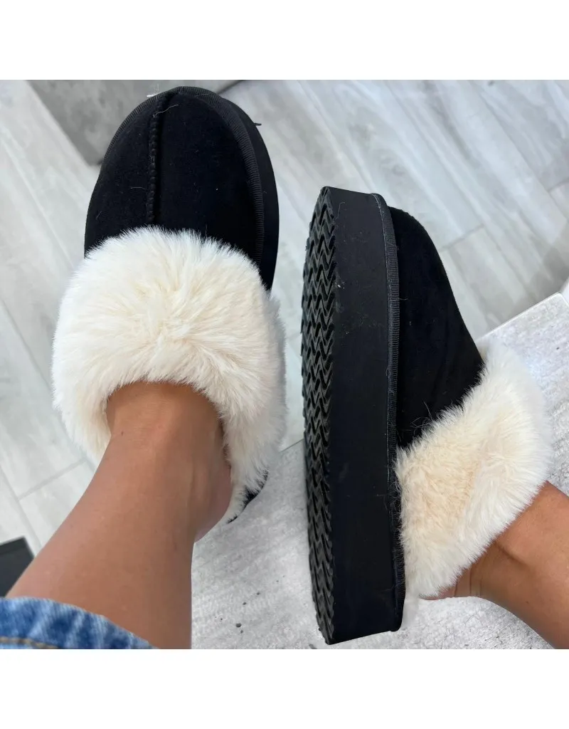 SABOT PELUCHE NERO