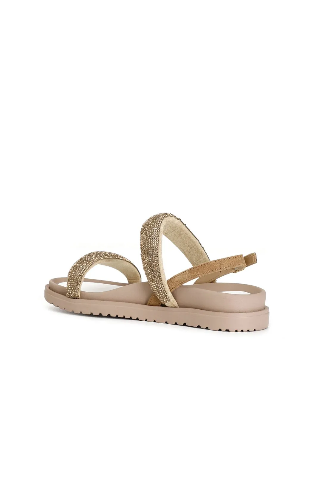 sandali due fasce con strass platino