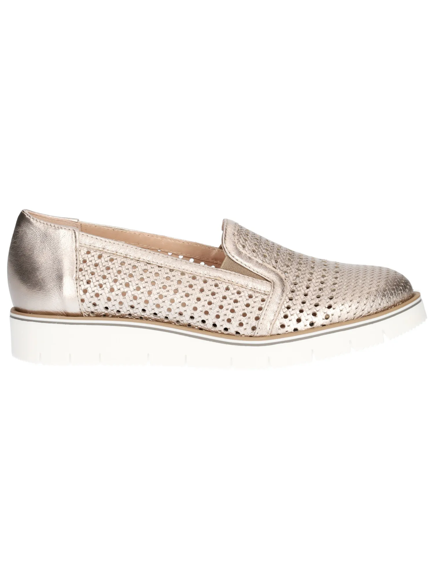 Scarpa slip on Confort da donna platino