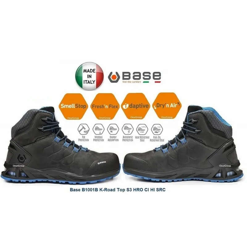 Scarpe Antinfortunistiche BASE K-Road TOP S3 HRO HI CI SRC B1001B