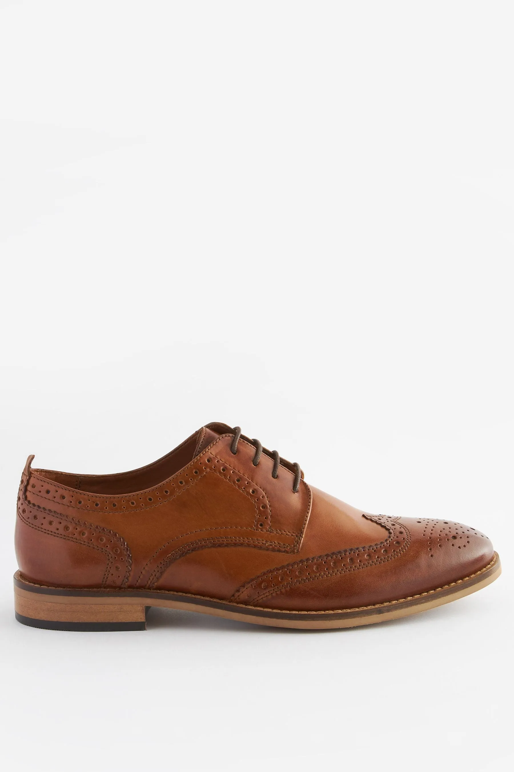Scarpe brogue in pelle con suola a contrasto    
