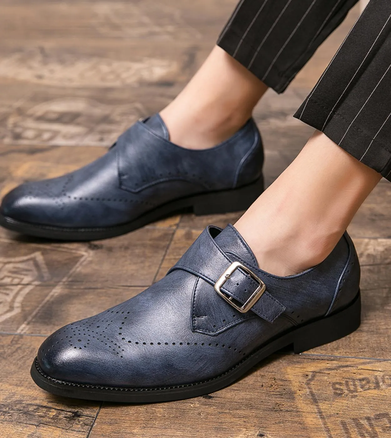 Scarpe da uomo in pelle causale Oxford da uomo Slip On Mocassini da lavoro formali Scarpe da monaco maschili Scarpe da sera alla