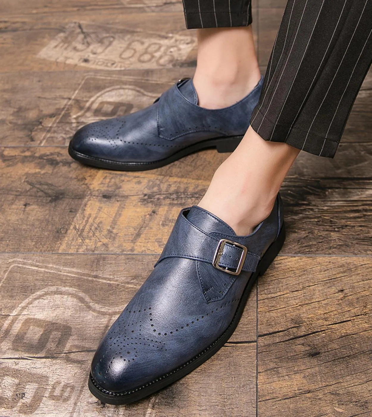 Scarpe da uomo in pelle causale Oxford da uomo Slip On Mocassini da lavoro formali Scarpe da monaco maschili Scarpe da sera alla